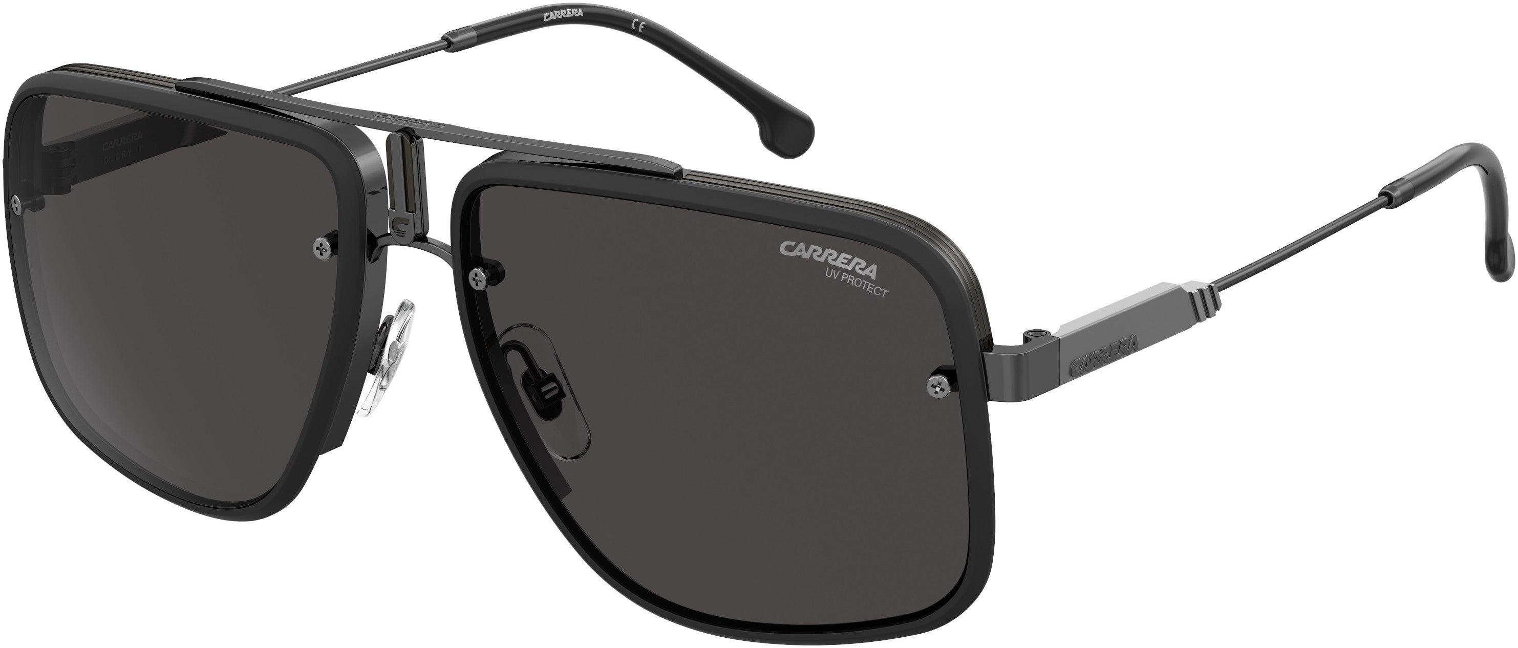  Carrera Glory Ii Rectangular Sunglasses 0003-0003  Matte Black (2K Gray Ar)
