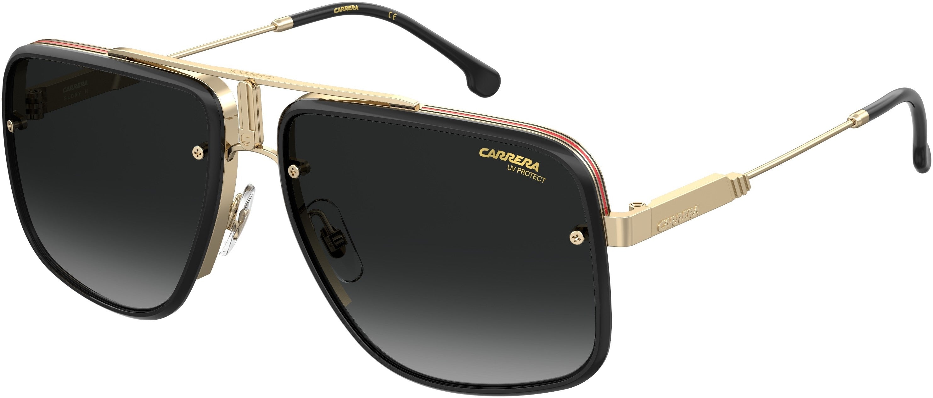  Carrera Glory Ii Rectangular Sunglasses 0RHL-0RHL  Gold Black (9O Dark Gray Gradient)