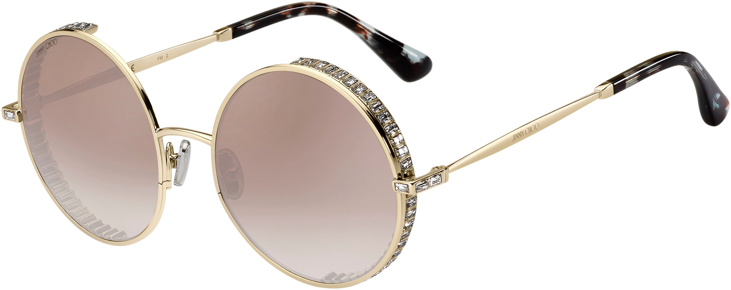 Jimmy Choo Goldy/S Oval Modified Sunglasses 03YG-03YG  Lgh Gold (NQ Brown Mirror Gradient)