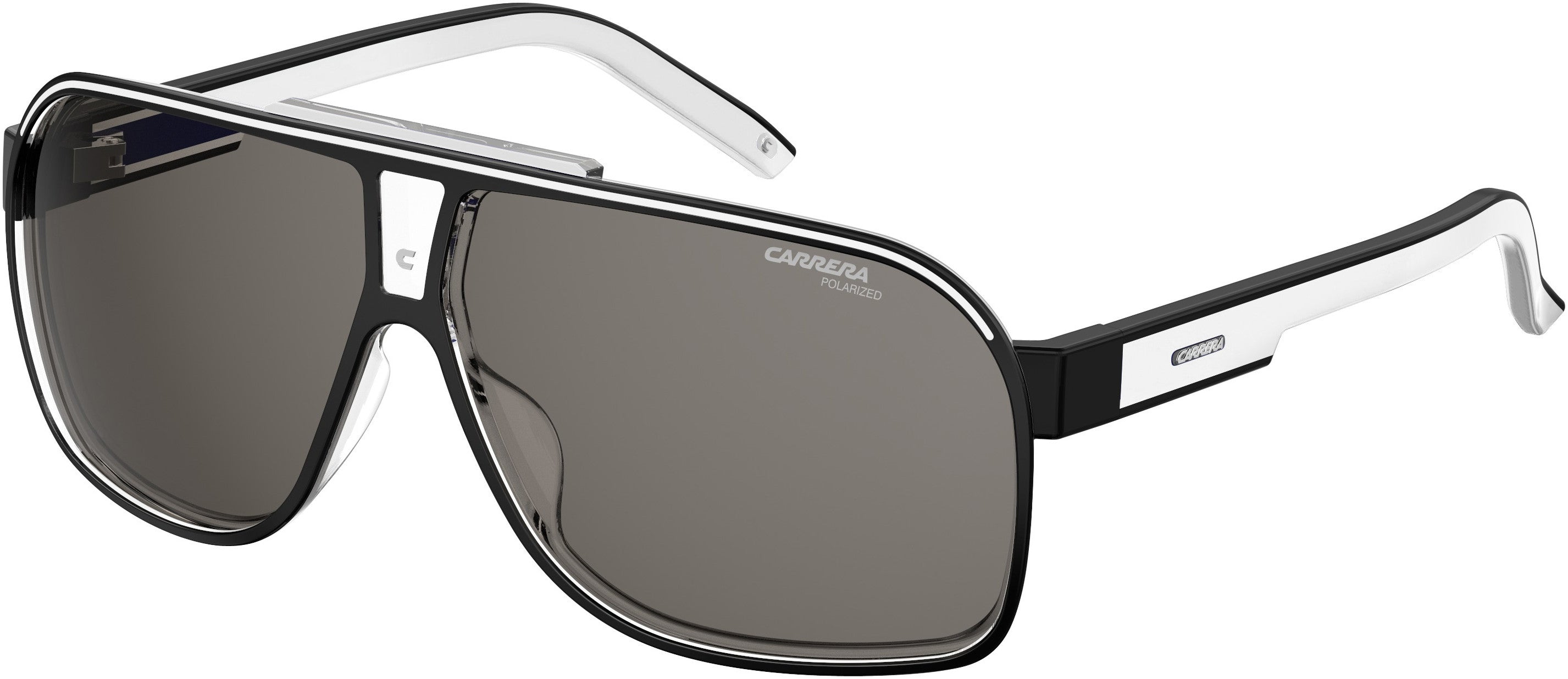 Carrera Grand Prix 2/S Rectangular Sunglasses 07C5-07C5  Black Crystal (M9 Gray Pz)