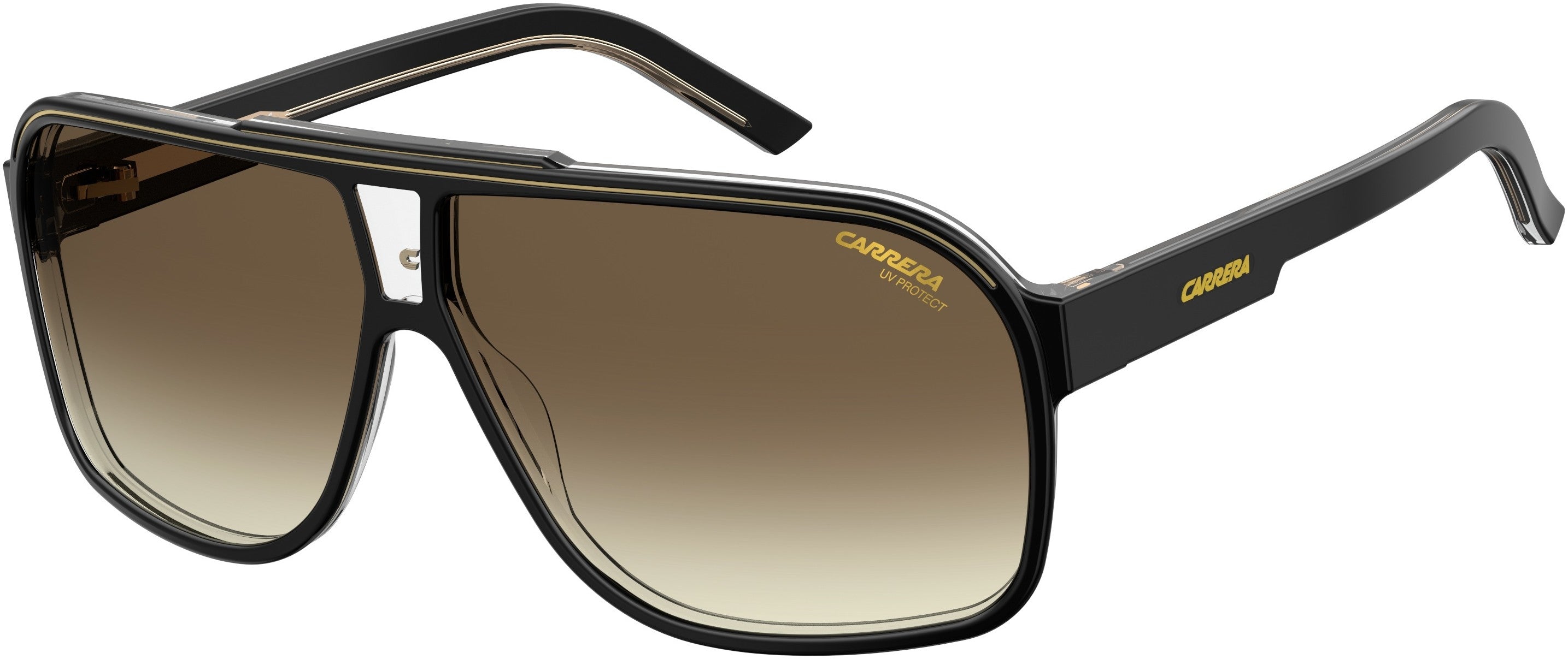 Carrera Grand Prix 2/S Rectangular Sunglasses 0807-0807  Black (HA Brown Gradient)