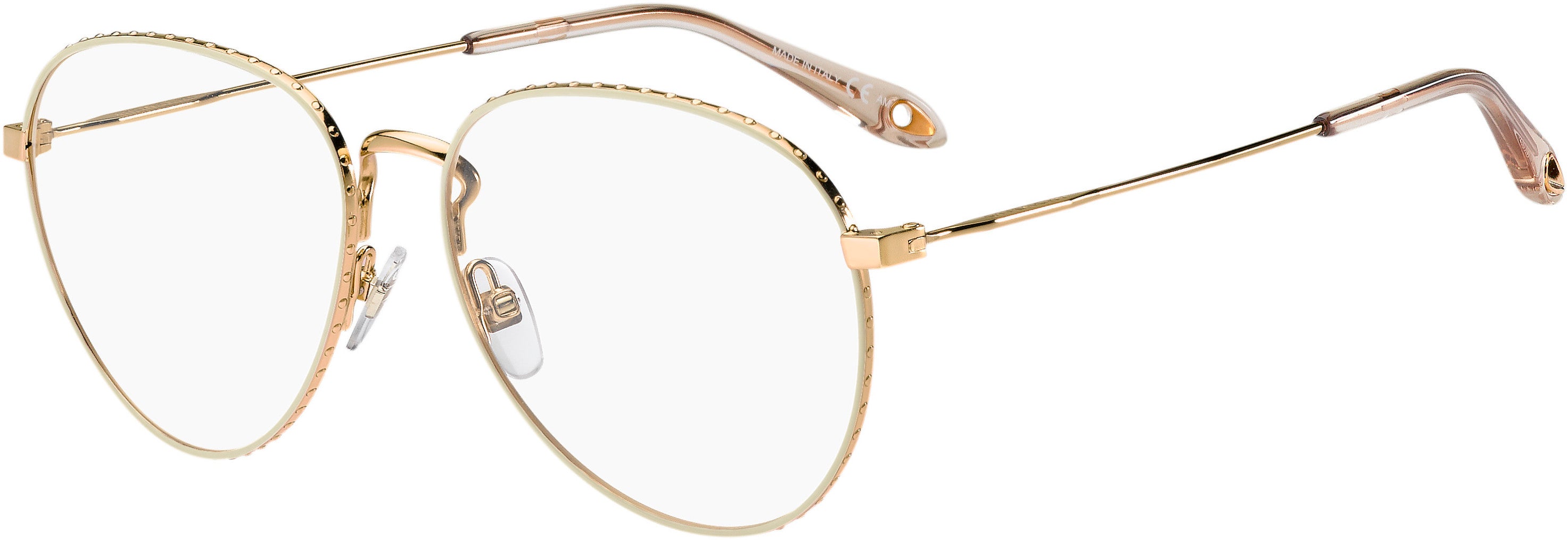  Givenchy 0071 Aviator Eyeglasses 084E-084E  Gold Beige (00 Demo Lens)