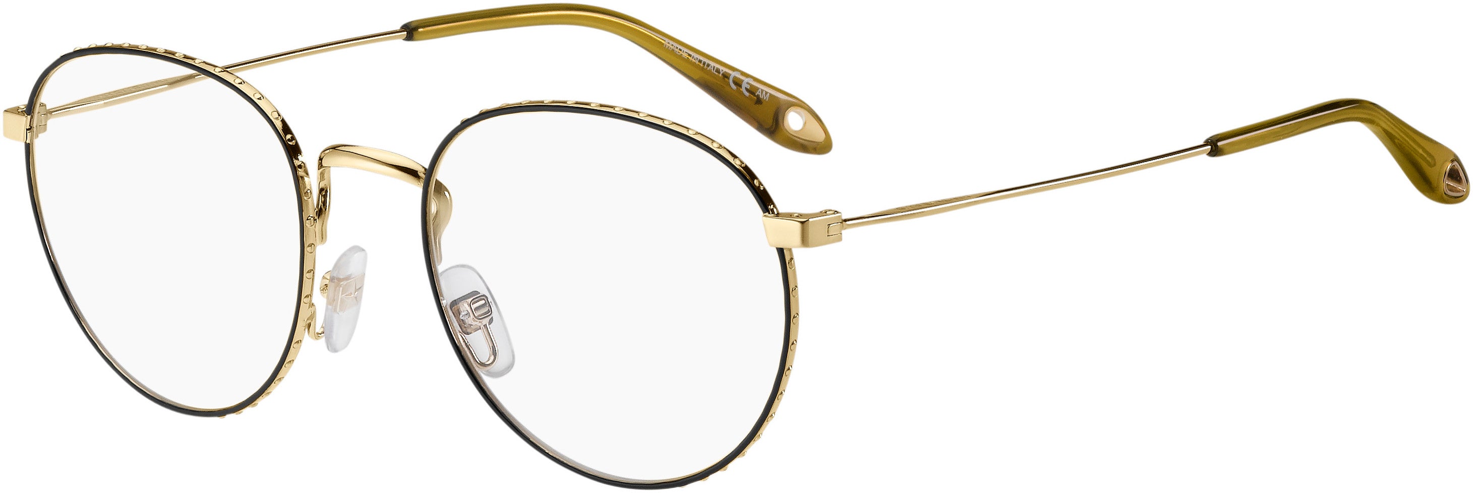  Givenchy 0072 Oval Modified Eyeglasses 0RHL-0RHL  Gold Black (00 Demo Lens)