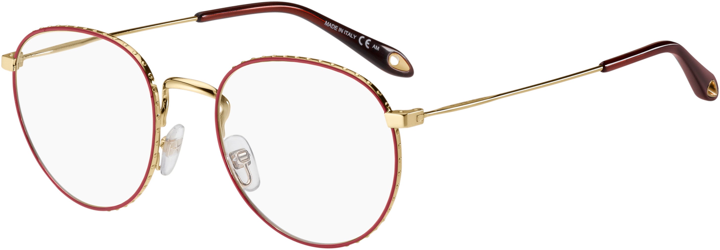  Givenchy 0072 Oval Modified Eyeglasses 0Y11-0Y11  Gold Red (00 Demo Lens)