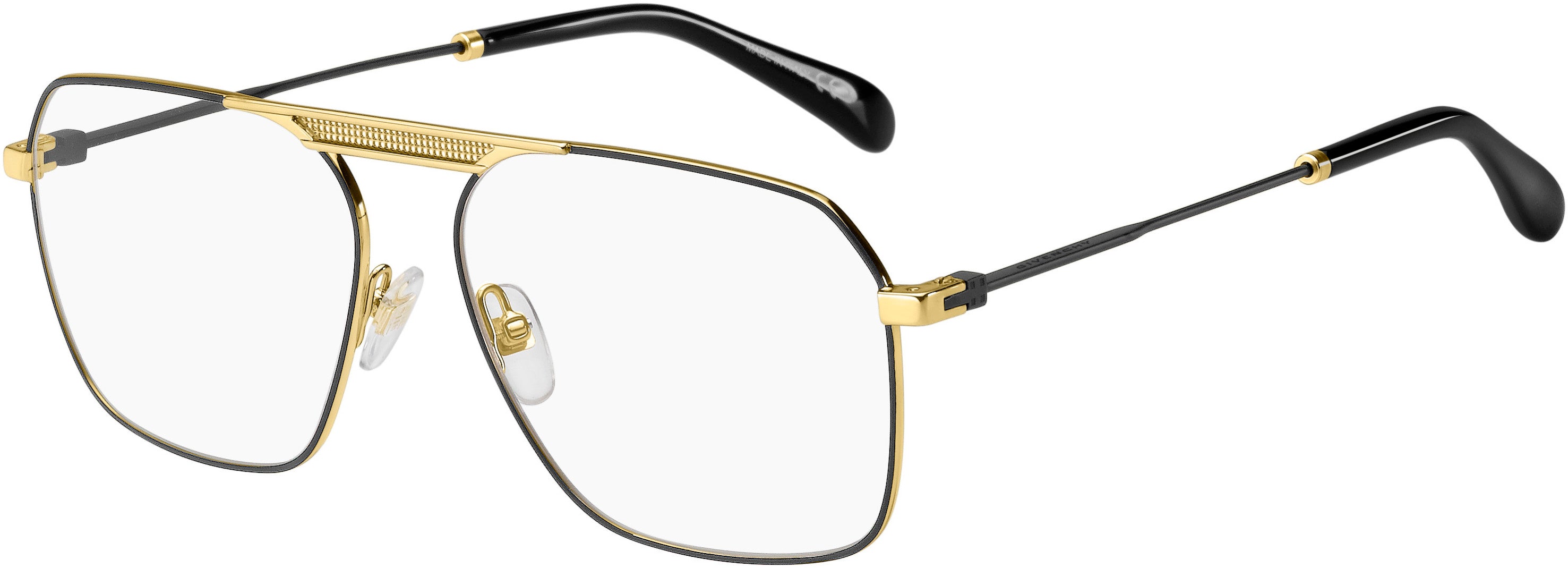  Givenchy 0118 Aviator Eyeglasses 02M2-02M2  Black Gold (00 Demo Lens)