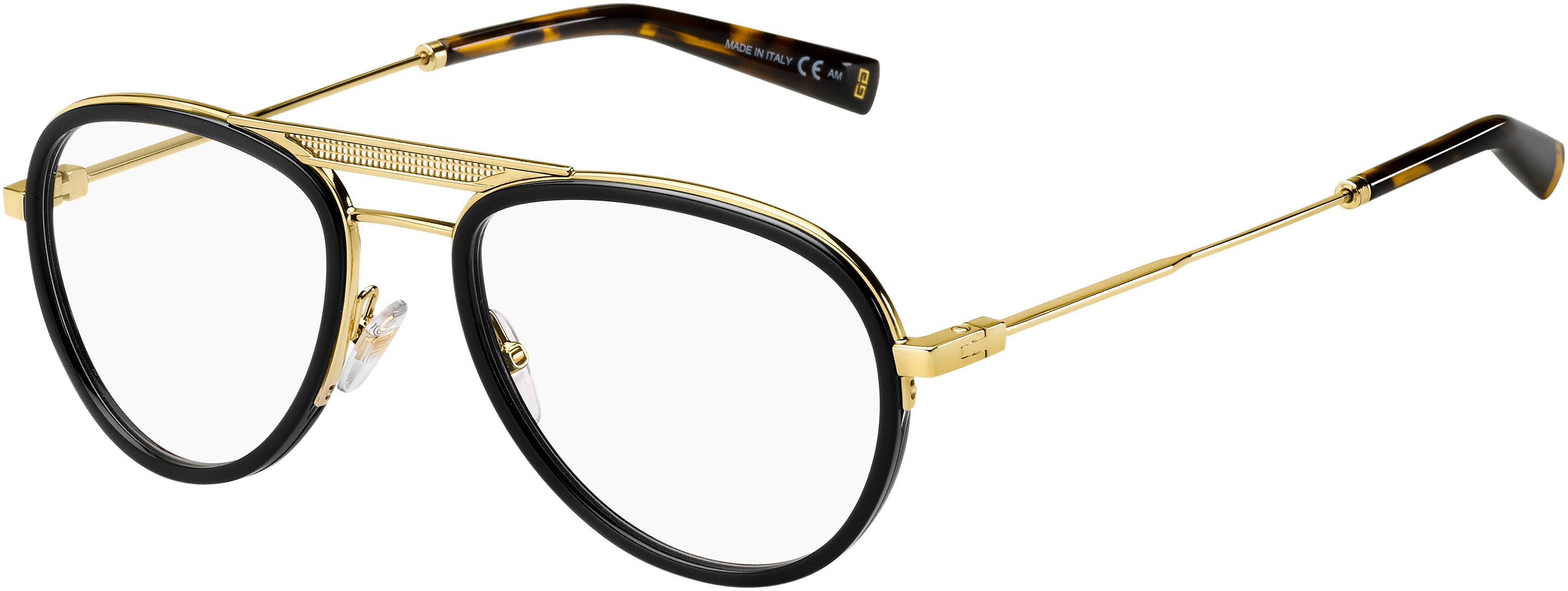  Givenchy 0125 Aviator Eyeglasses 0RHL-0RHL  Gold Black (00 Demo Lens)
