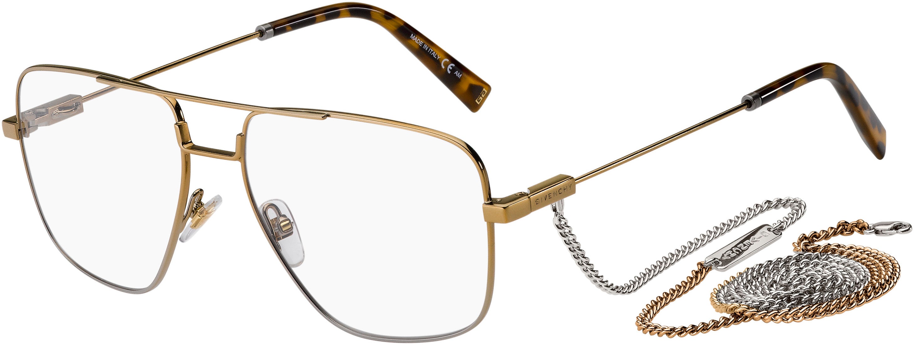  Givenchy 0134 Square Eyeglasses 0NCJ-0NCJ  Brown Ruthenium (00 Demo Lens)