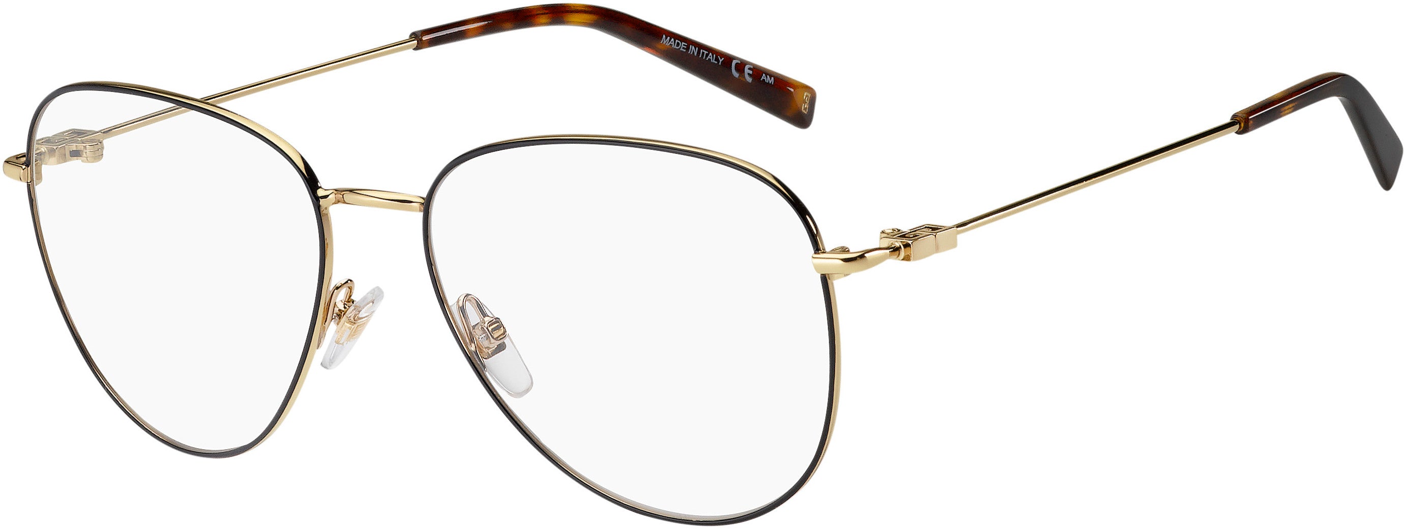  Givenchy 0150 Oval Modified Eyeglasses 02M2-02M2  Black Gold (00 Demo Lens)