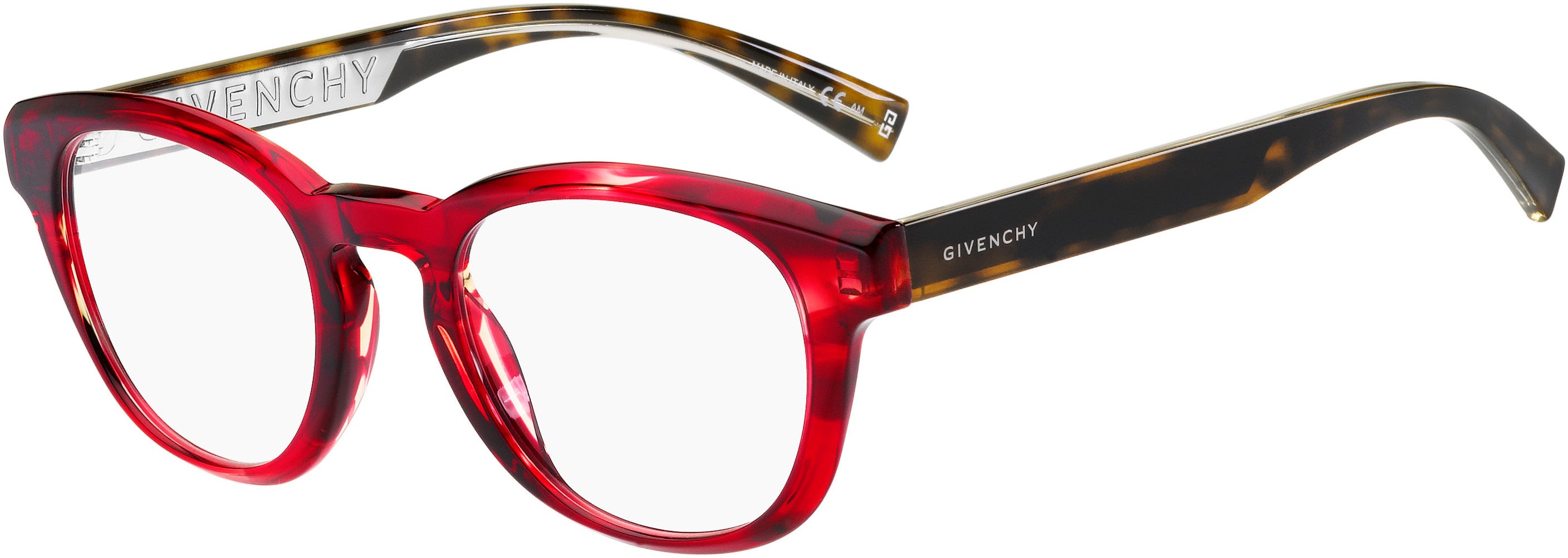  Givenchy 0156 Tea Cup Eyeglasses 0573-0573  Red Horn (00 Demo Lens)