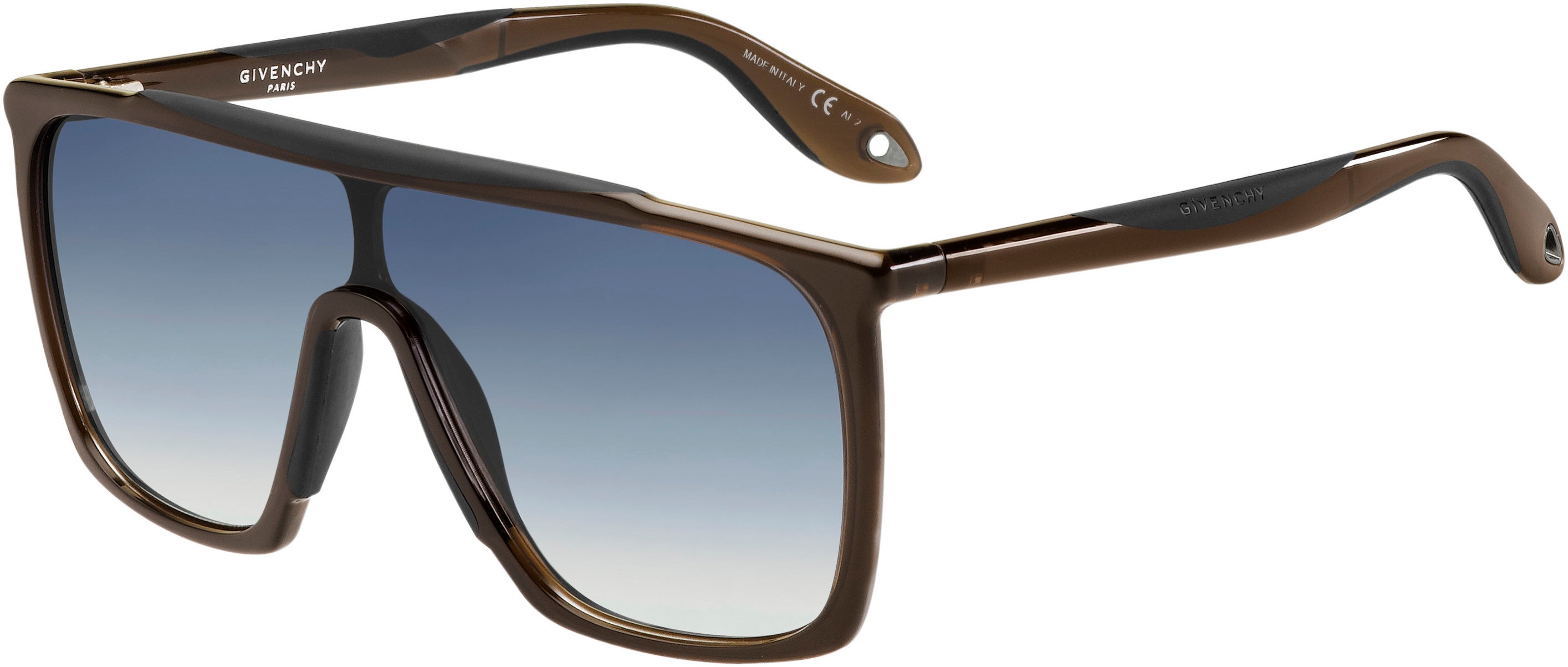  Givenchy 7040/S Shield Sunglasses 0TIR-0TIR  Brown Black (IT Blue Gradient)