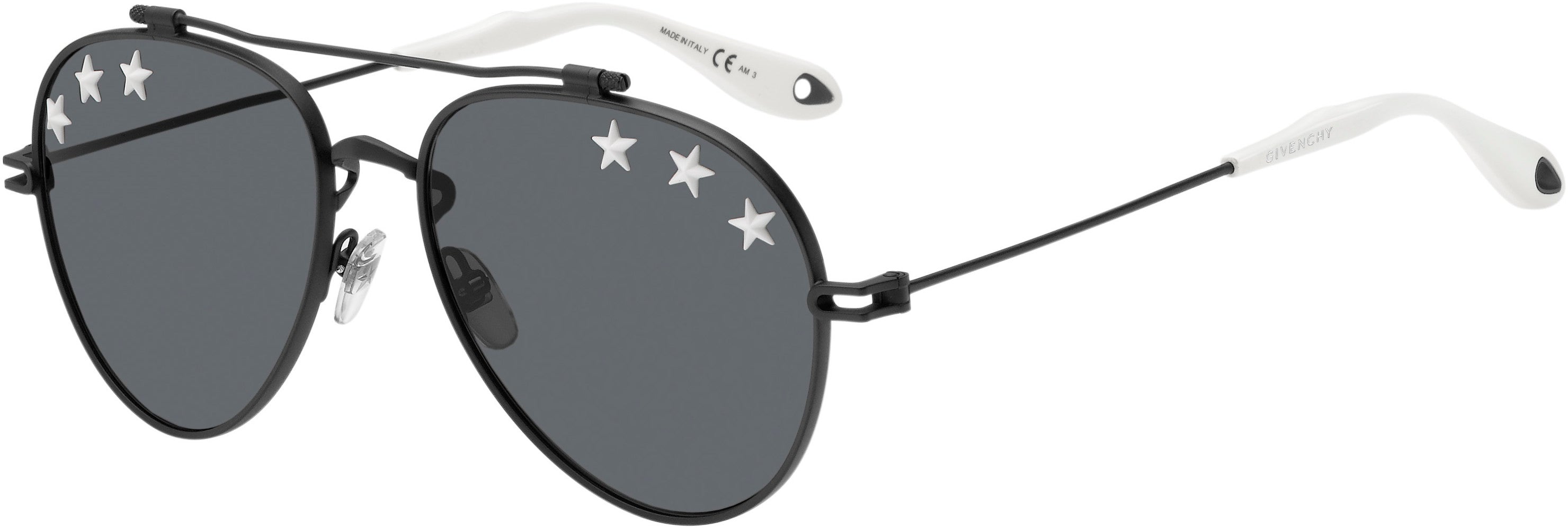  Givenchy 7057/stars Aviator Sunglasses 0807-0807  Black (IR Gray)