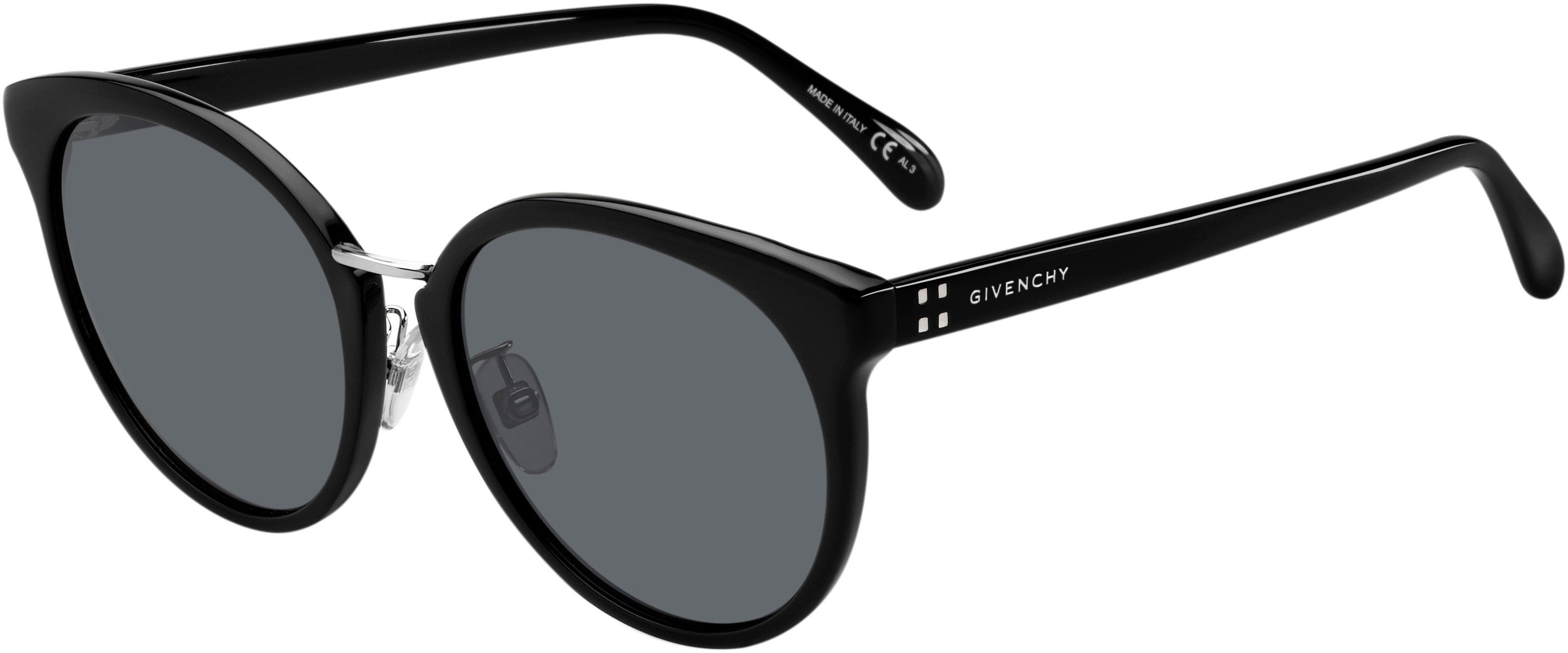  Givenchy 7115/F/S Oval Modified Sunglasses 0807-0807  Black (IR Gray)