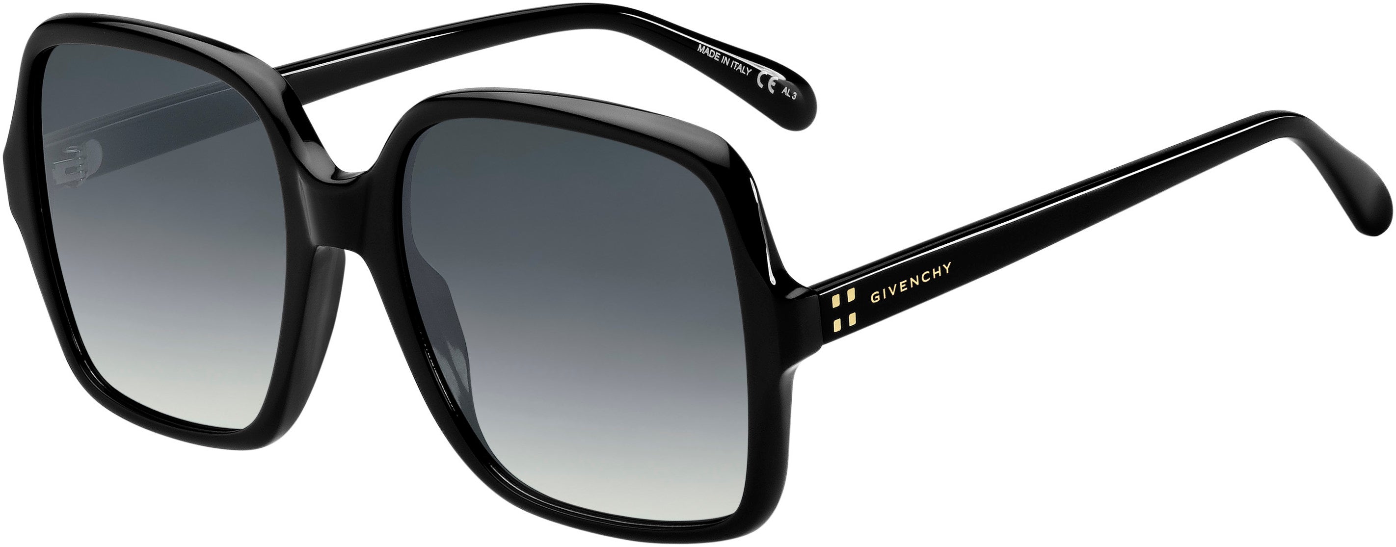  Givenchy 7123/G/S Square Sunglasses 0807-0807  Black (9O Dark Gray Gradient)