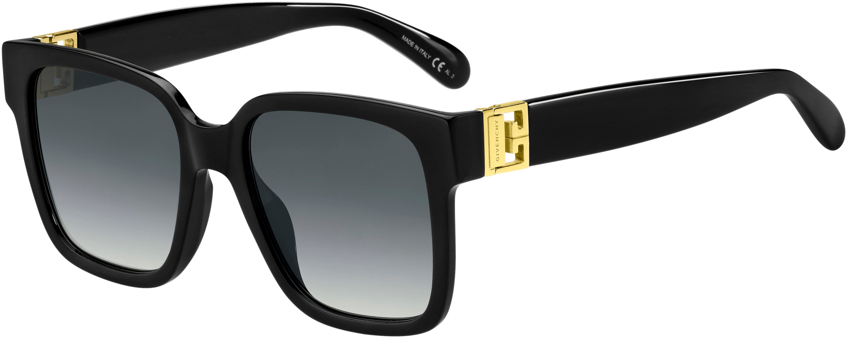  Givenchy 7141/G/S Square Sunglasses 0807-0807  Black (9O Dark Gray Gradient)
