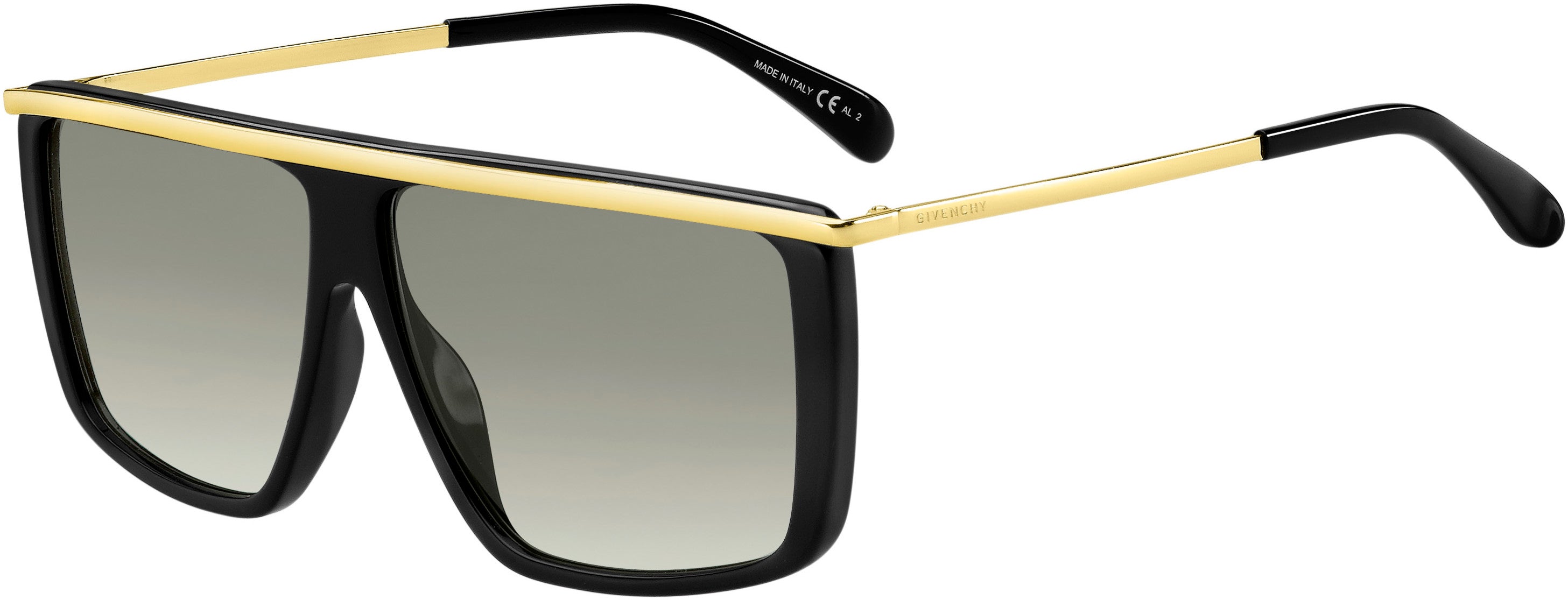  Givenchy 7146/G/S Browline Sunglasses 02M2-02M2  Black Gold (9O Dark Gray Gradient)