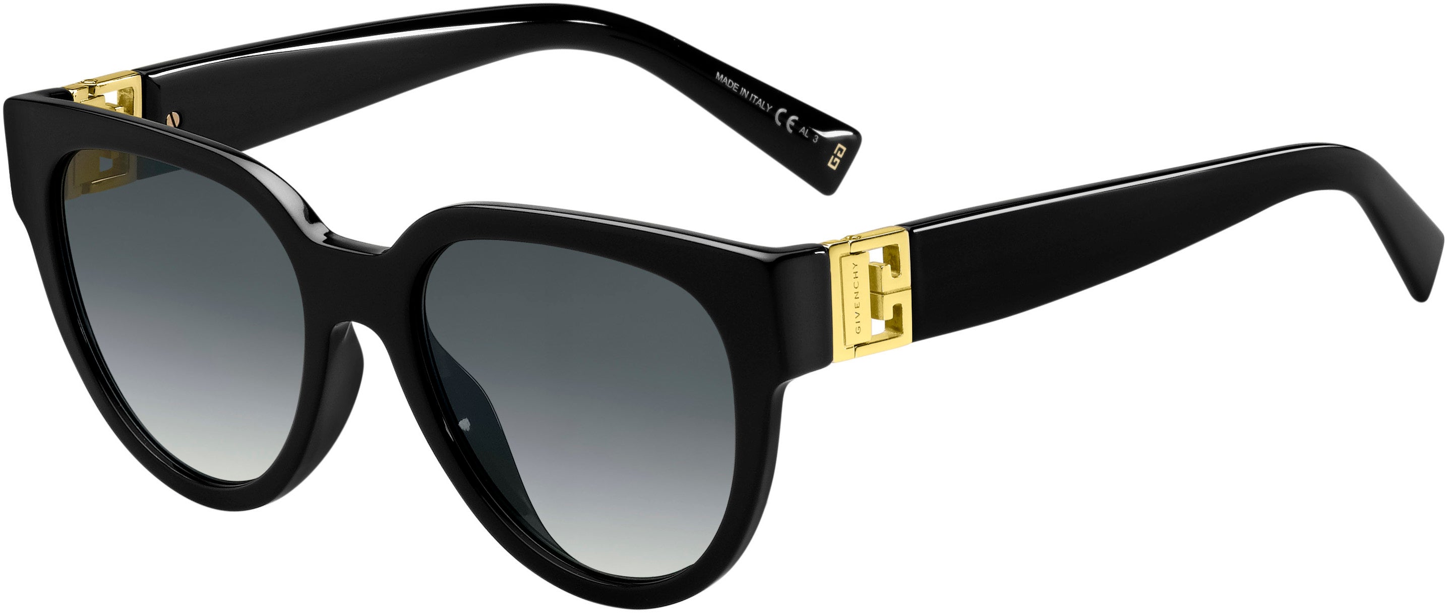  Givenchy 7155/G/S Oval Modified Sunglasses 0807-0807  Black (9O Dark Gray Gradient)