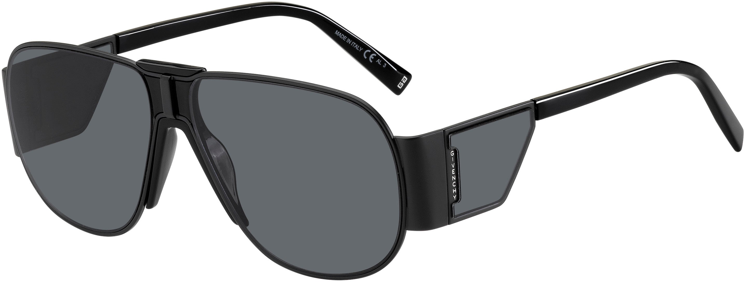  Givenchy 7164/S Rectangular Sunglasses 0807-0807  Black (IR Gray)