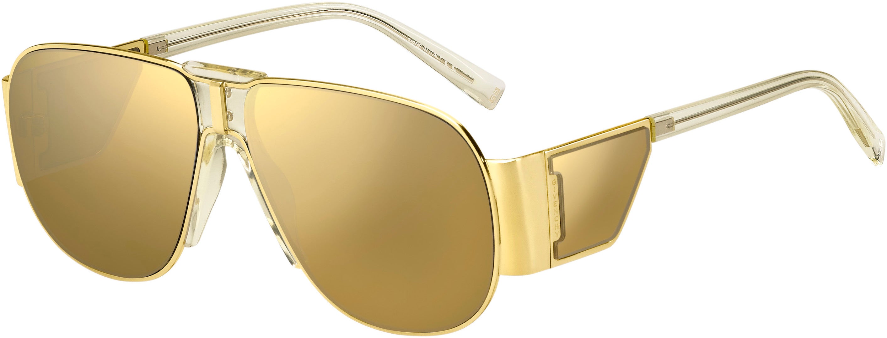  Givenchy 7164/S Rectangular Sunglasses 0J5G-0J5G  Gold (T4 Silver Mirror)