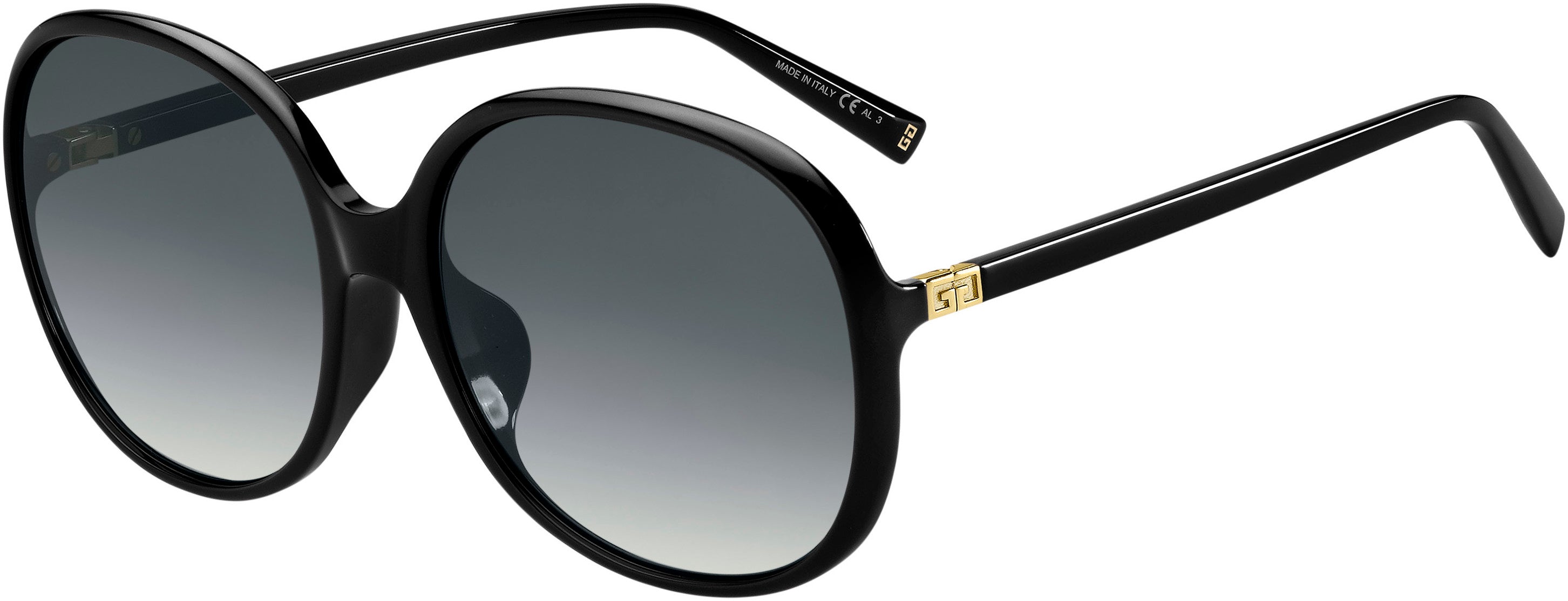  Givenchy 7172/F/S Oval Modified Sunglasses 0807-0807  Black (9O Dark Gray Gradient)