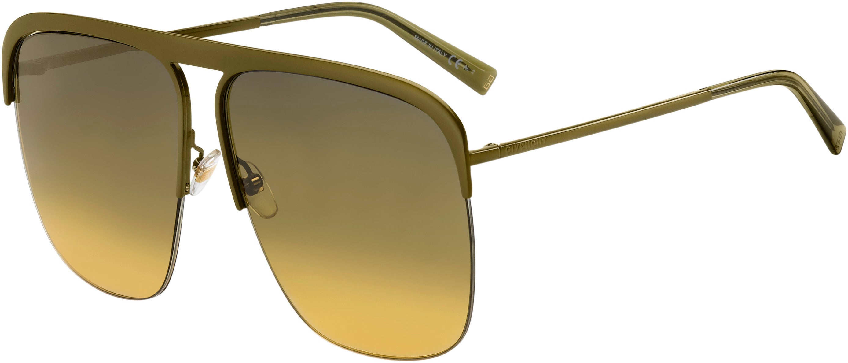  Givenchy 7173/S Square Sunglasses 03Y5-03Y5  Khaki (EG Brown Shaded Yellow)
