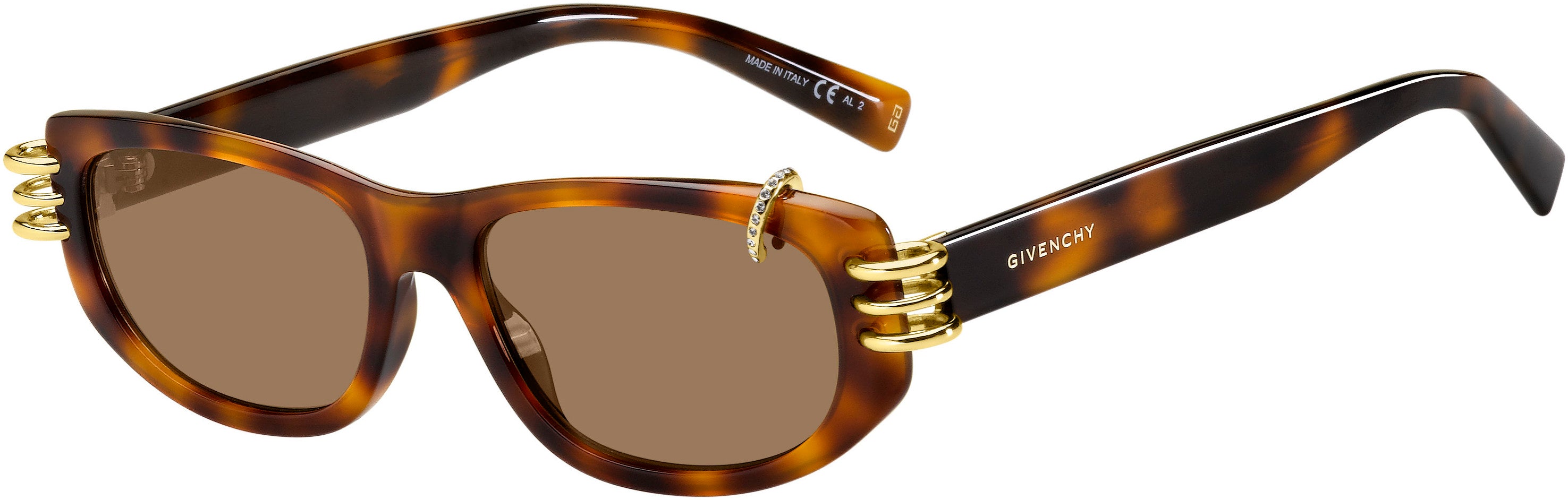  Givenchy 7176/S Rectangular Sunglasses 0086-0086  Dark Havana (70 Brown)