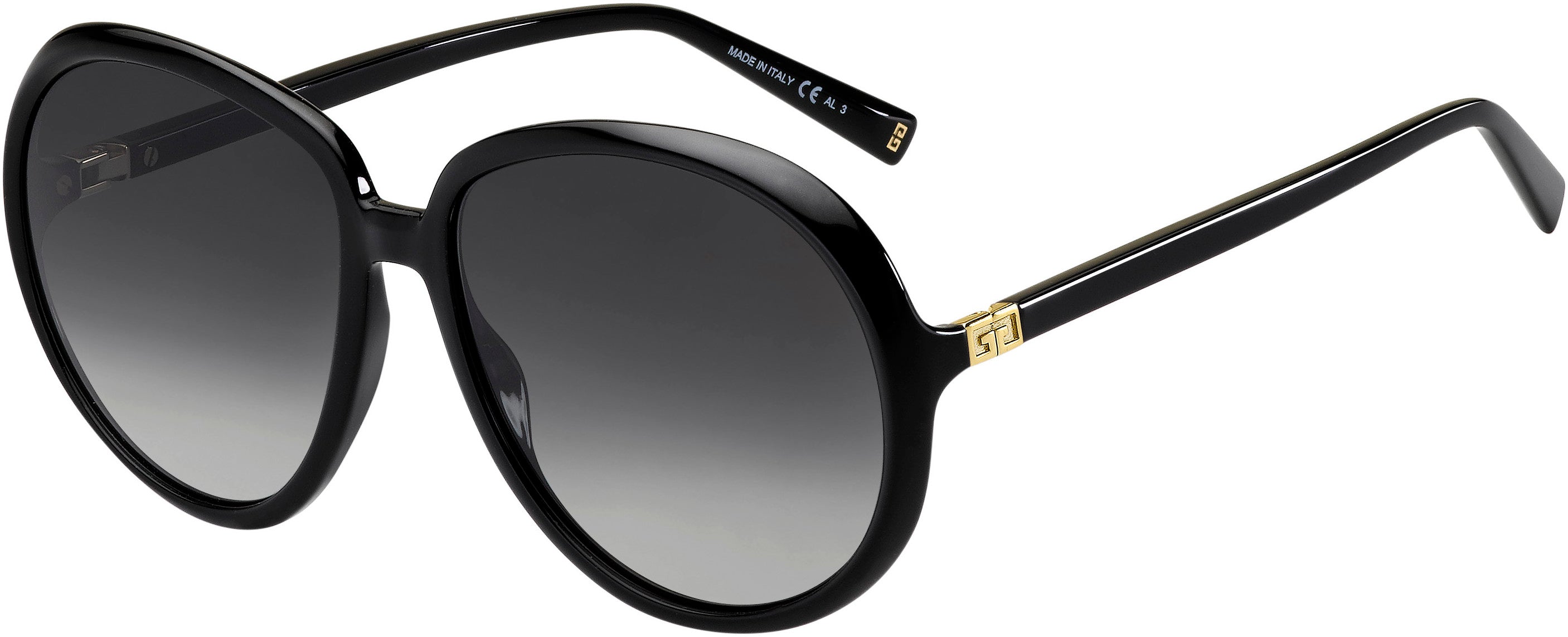 Givenchy 7180/S Oval Modified Sunglasses 0807-0807  Black (9O Dark Gray Gradient)
