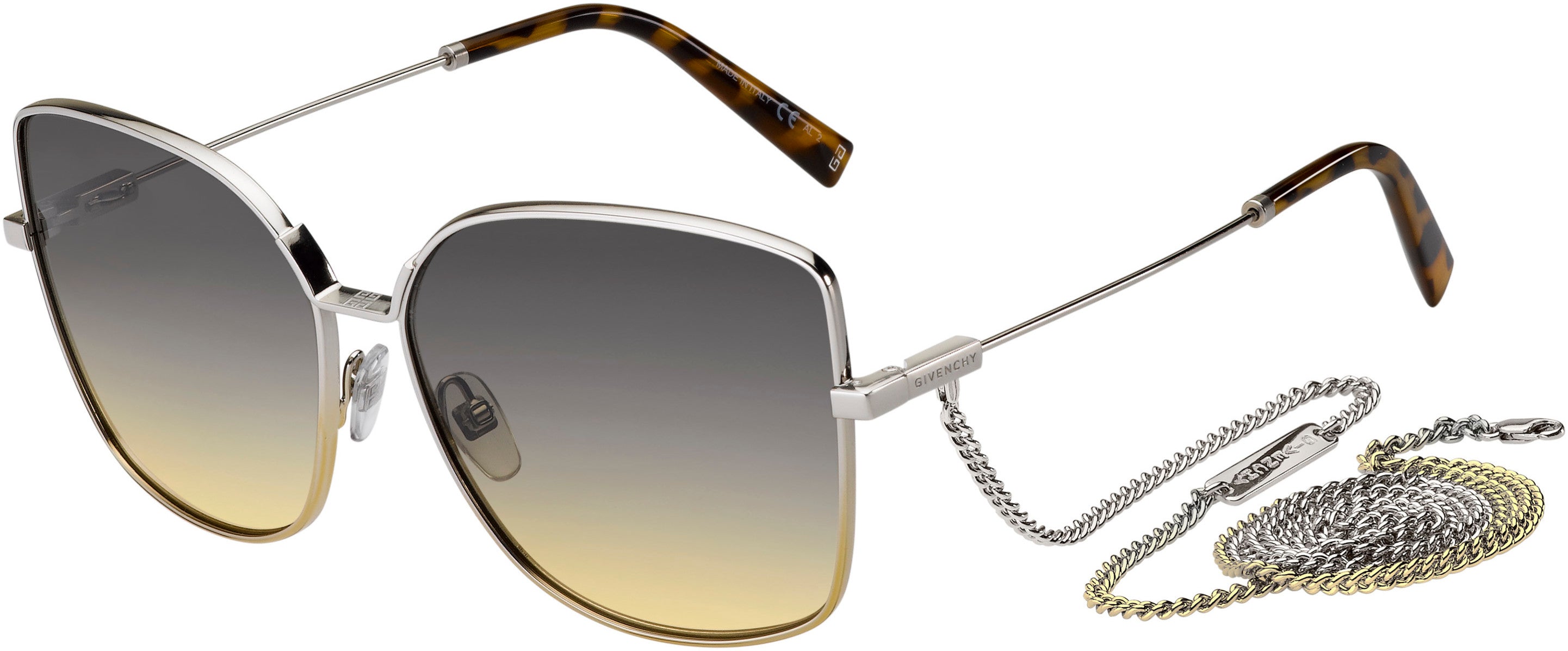  Givenchy 7184/G/S Rectangular Sunglasses 0TNG-0TNG  Palladium Gold (GA Brown Shaded Ochre)