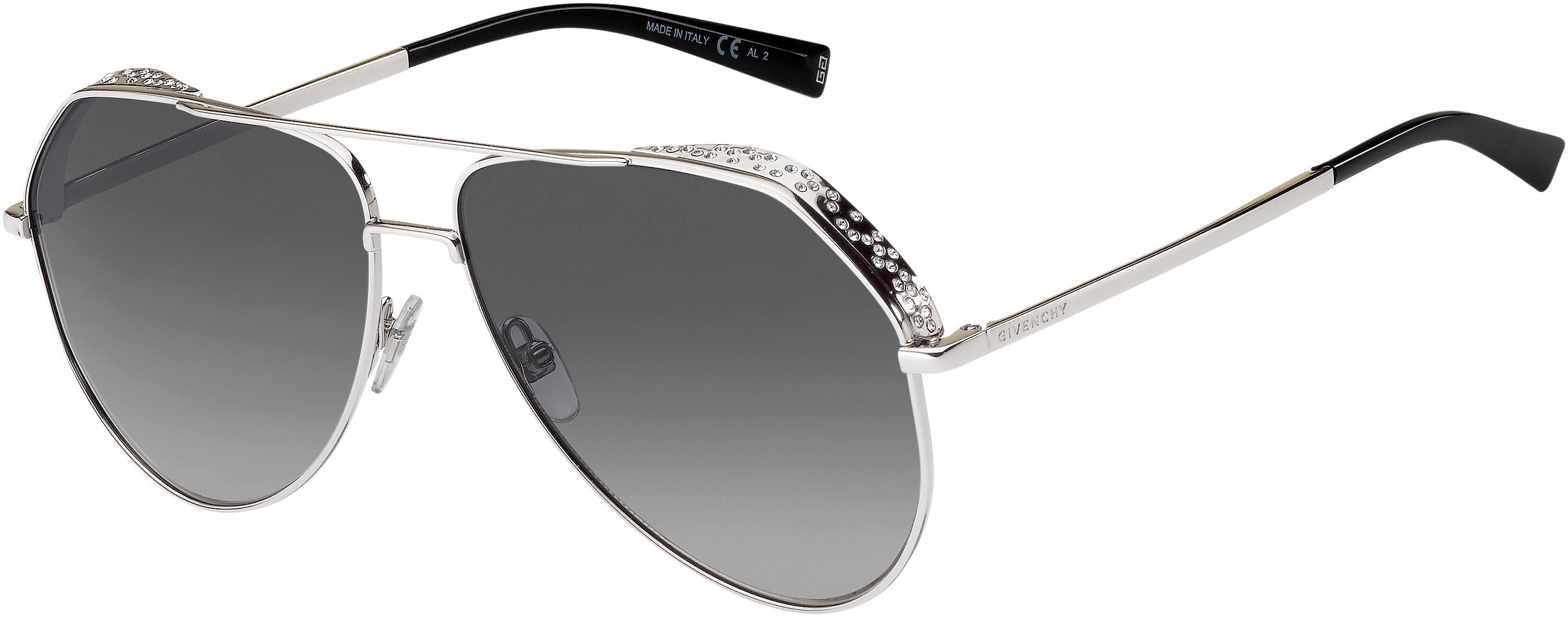  Givenchy 7185/G/S Aviator Sunglasses 0010-0010  Palladium (9O Dark Gray Gradient)