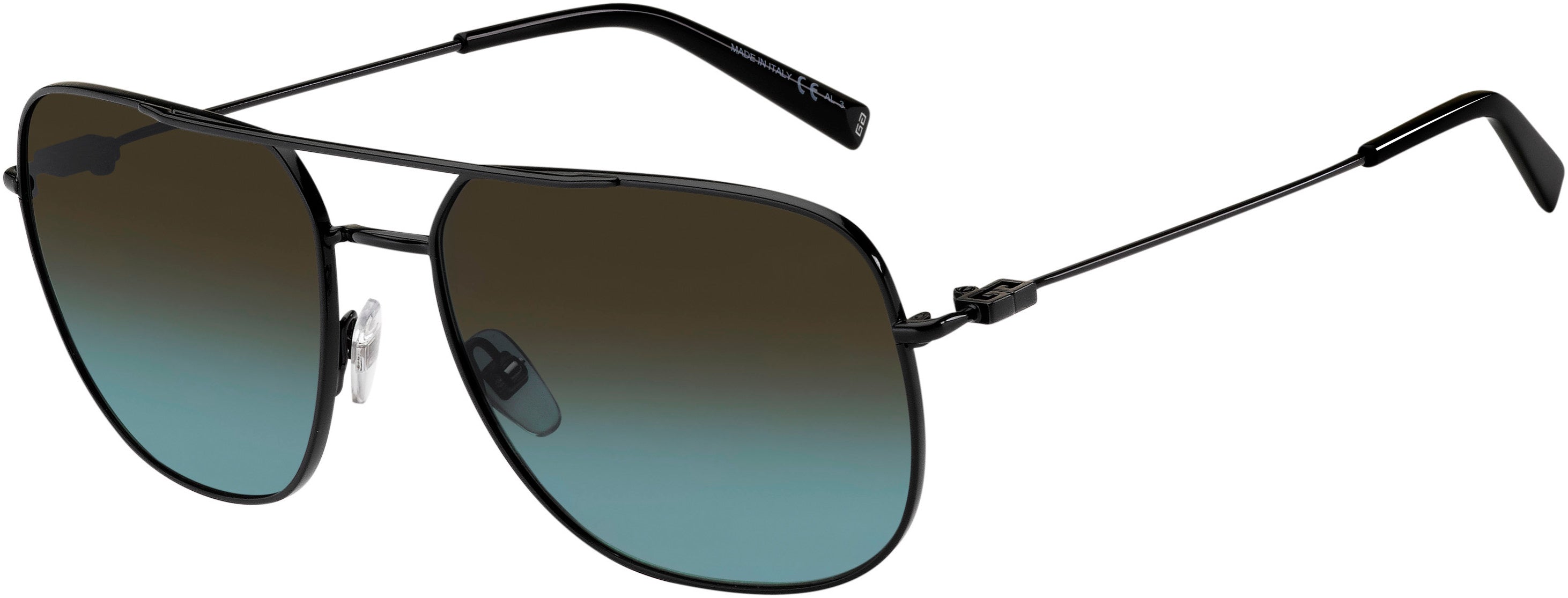  Givenchy 7195/S Aviator Sunglasses 0807-0807  Black (I7 Gray Shaded Petrol)