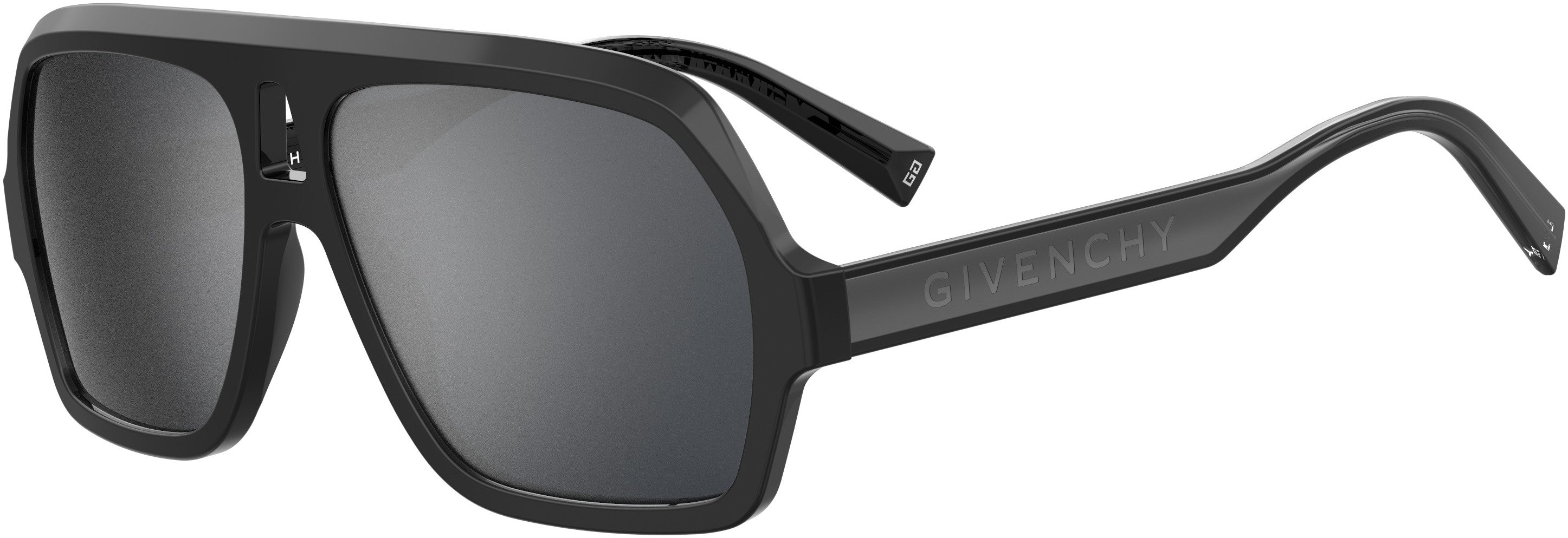  Givenchy 7200/S Navigator Sunglasses 0807-0807  Black (T4 Silver Mirror)