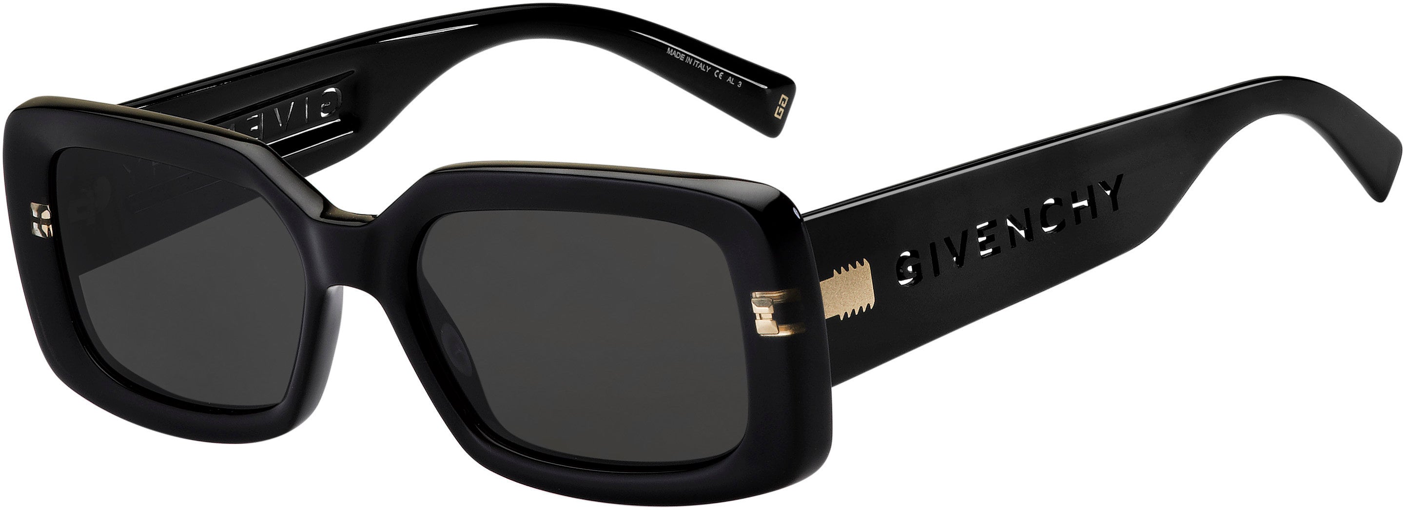  Givenchy 7201/S Rectangular Sunglasses 0807-0807  Black (IR Gray)