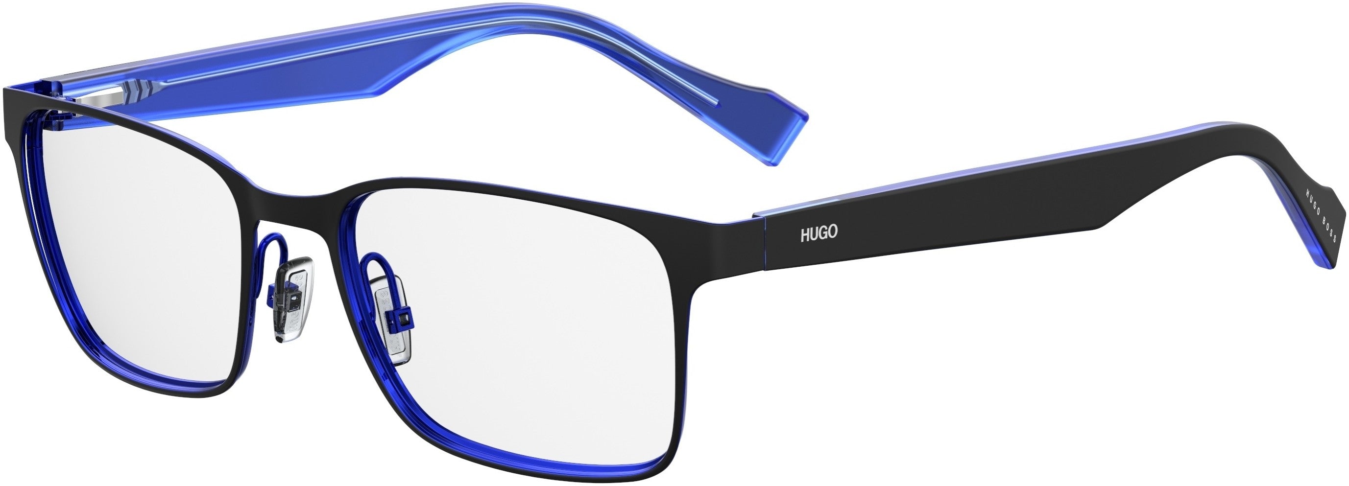 Hugo (hug) Hugo 0183 Rectangular Eyeglasses 00VK-00VK  Matte Black Blue (00 Demo Lens)