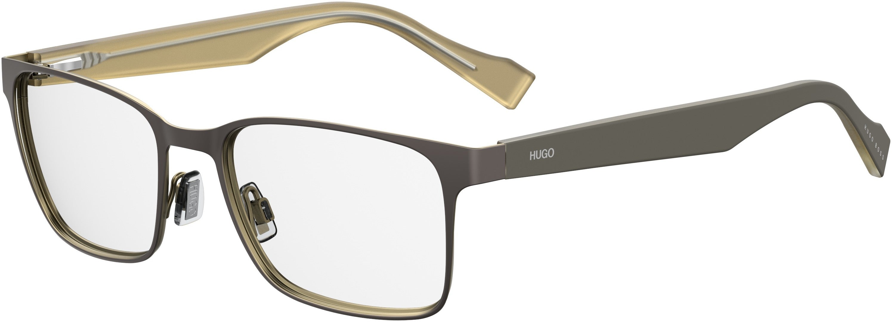 Hugo (hug) Hugo 0183 Rectangular Eyeglasses 0AAI-0AAI  Matte Brown Beige (00 Demo Lens)