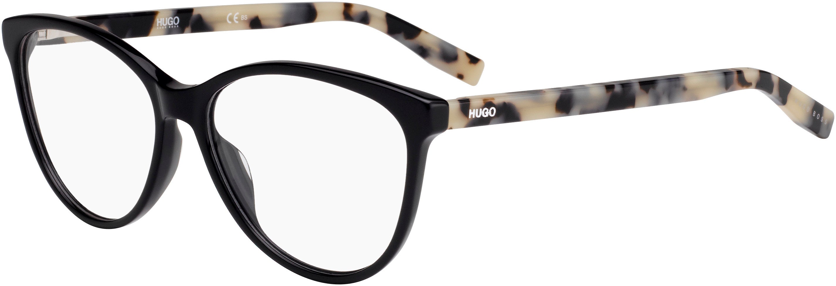 Hugo (hug) Hugo 0202 Cat Eye/butterfly Eyeglasses 0WR7-0WR7  Black Havana (00 Demo Lens)