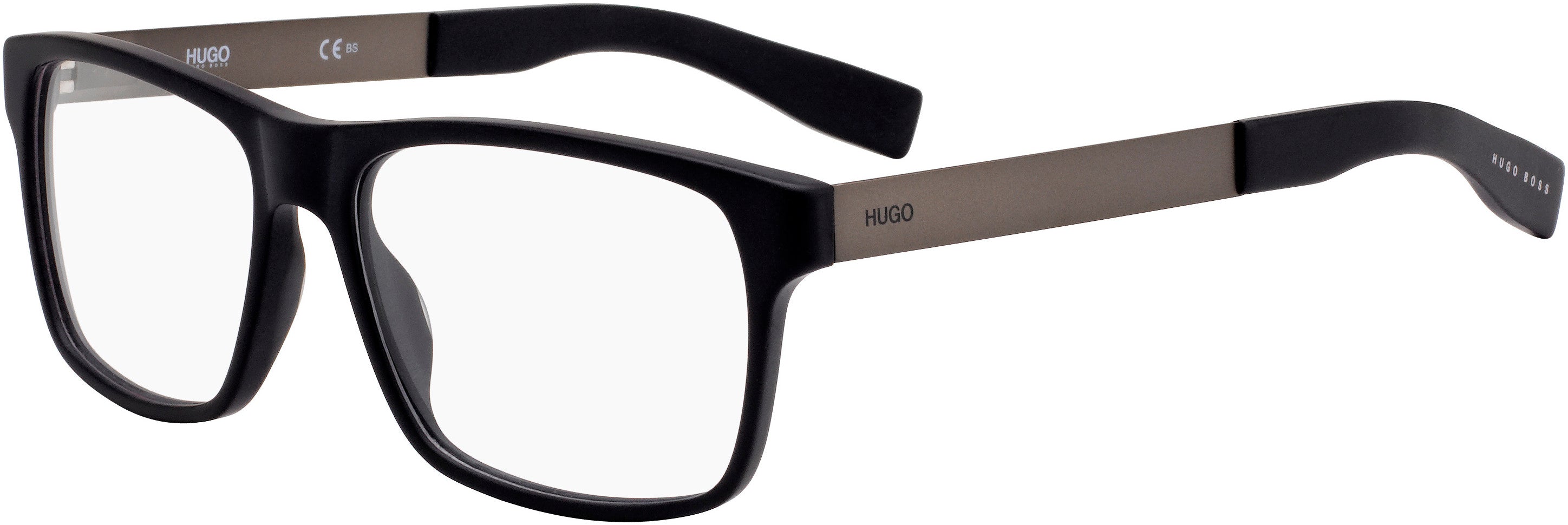 Hugo (hug) Hugo 0203 Rectangular Eyeglasses 0003-0003  Matte Black (00 Demo Lens)
