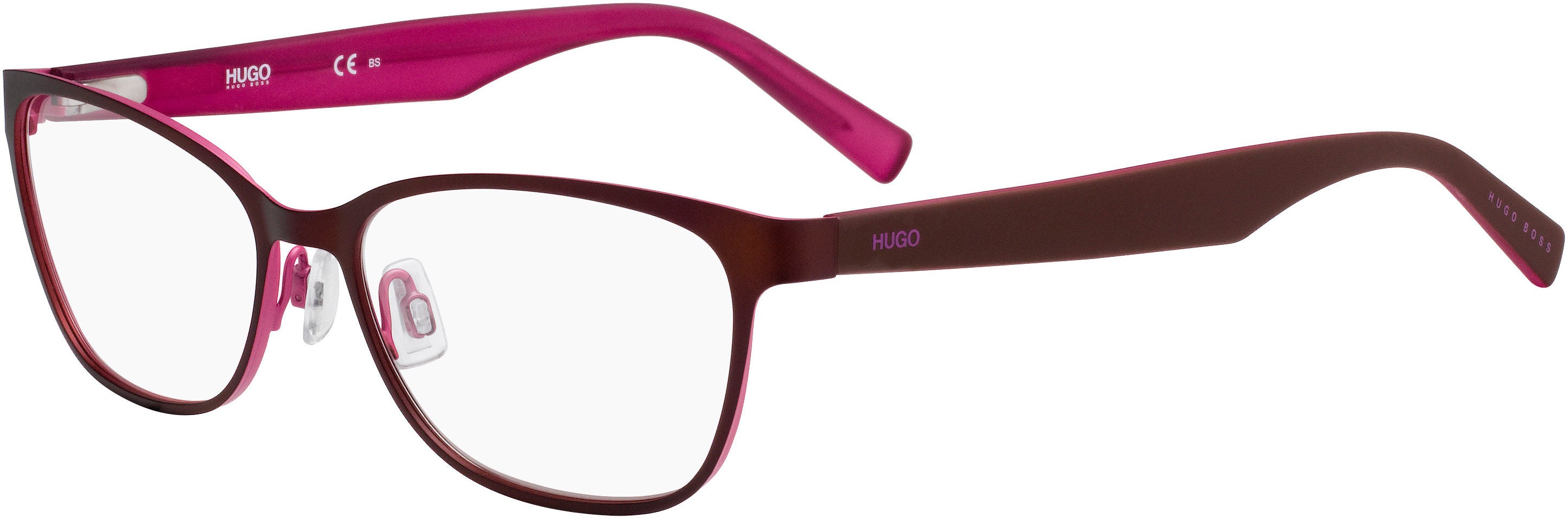 Hugo (hug) Hugo 0210 Cat Eye/butterfly Eyeglasses 0GVK-0GVK  Matte Brown Fuchsia (00 Demo Lens)