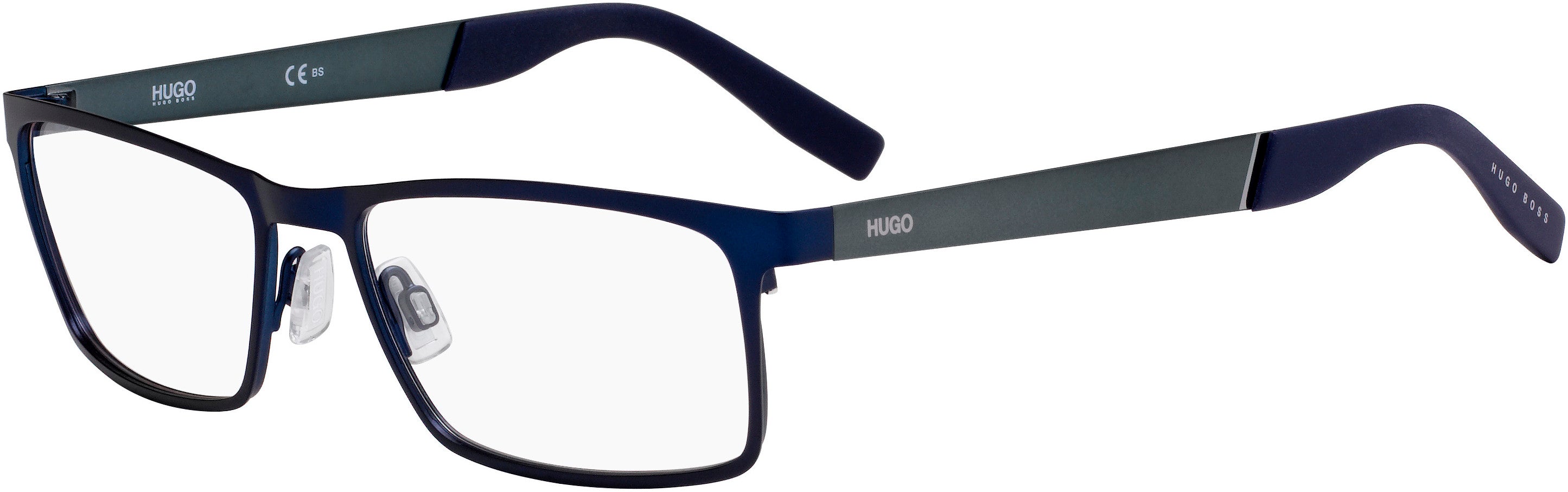 Hugo (hug) Hugo 0228 Rectangular Eyeglasses 0FLL-0FLL  Matte Blue (00 Demo Lens)