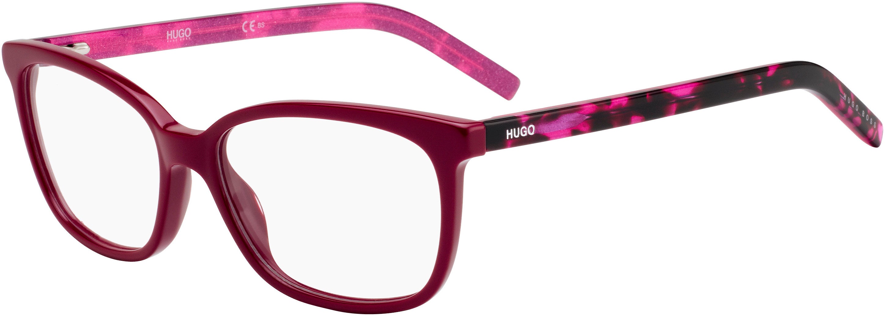 Hugo (hug) Hugo 0257 Rectangular Eyeglasses 0MU1-0MU1  Fuchsia (00 Demo Lens)