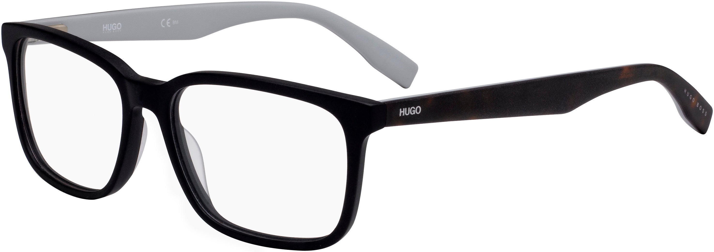 Hugo (hug) Hugo 0267 Rectangular Eyeglasses 00AM-00AM  Matte Black Havana (00 Demo Lens)