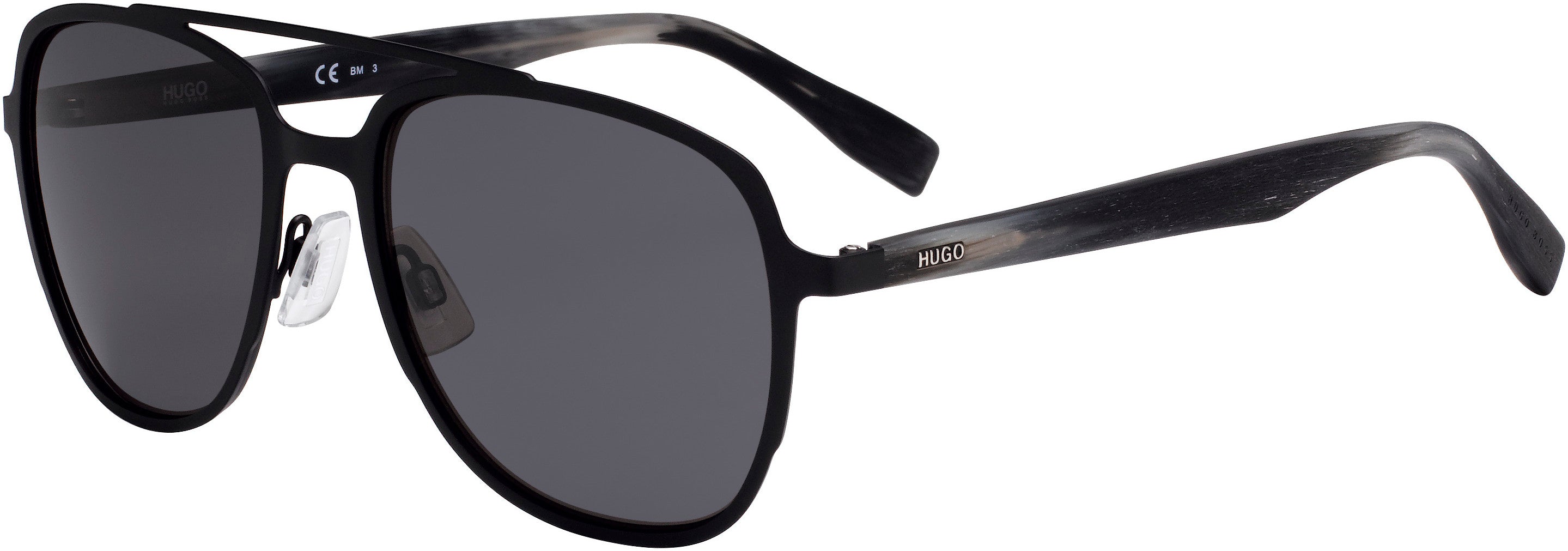 Hugo (hug) Hugo 0301/S Navigator Sunglasses 0003-0003  Matte Black (IR Gray)