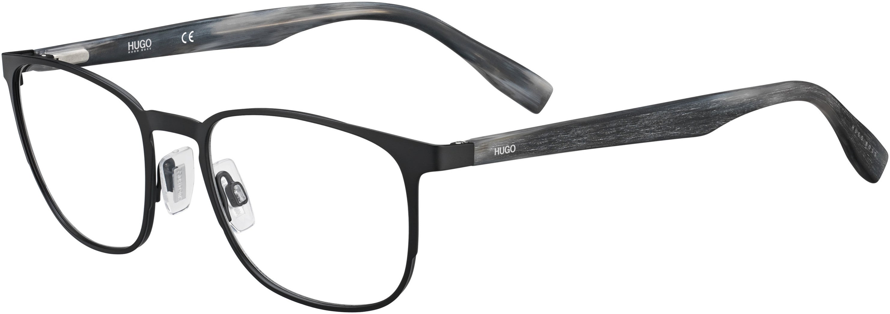 Hugo (hug) Hugo 0304 Rectangular Eyeglasses 0003-0003  Matte Black (00 Demo Lens)
