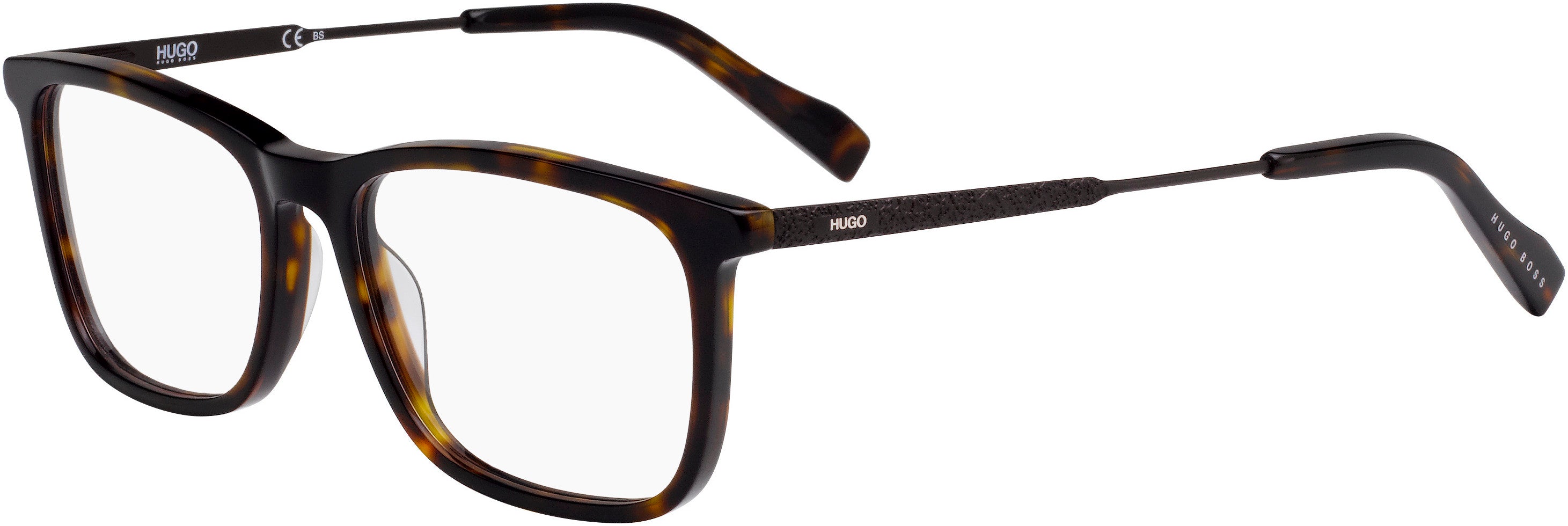 Hugo (hug) Hugo 0307 Rectangular Eyeglasses 0086-0086  Dark Havana (00 Demo Lens)
