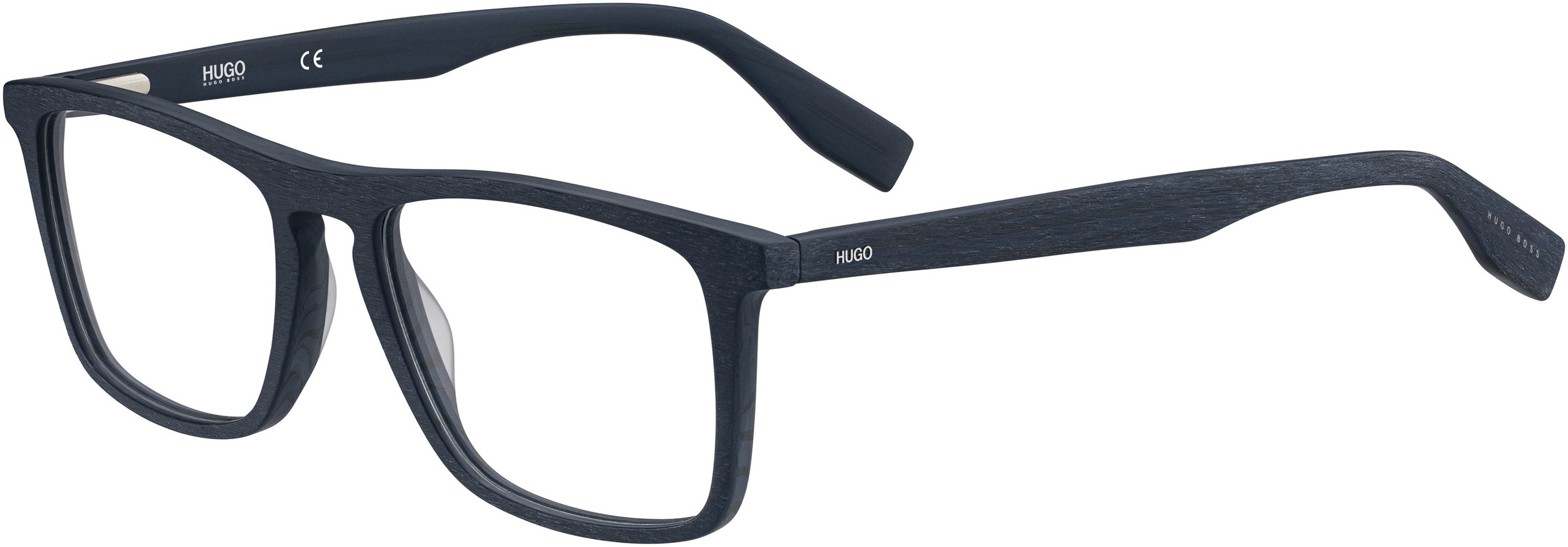 Hugo (hug) Hugo 0322 Rectangular Eyeglasses 02WF-02WF  Matte Bluwood (00 Demo Lens)
