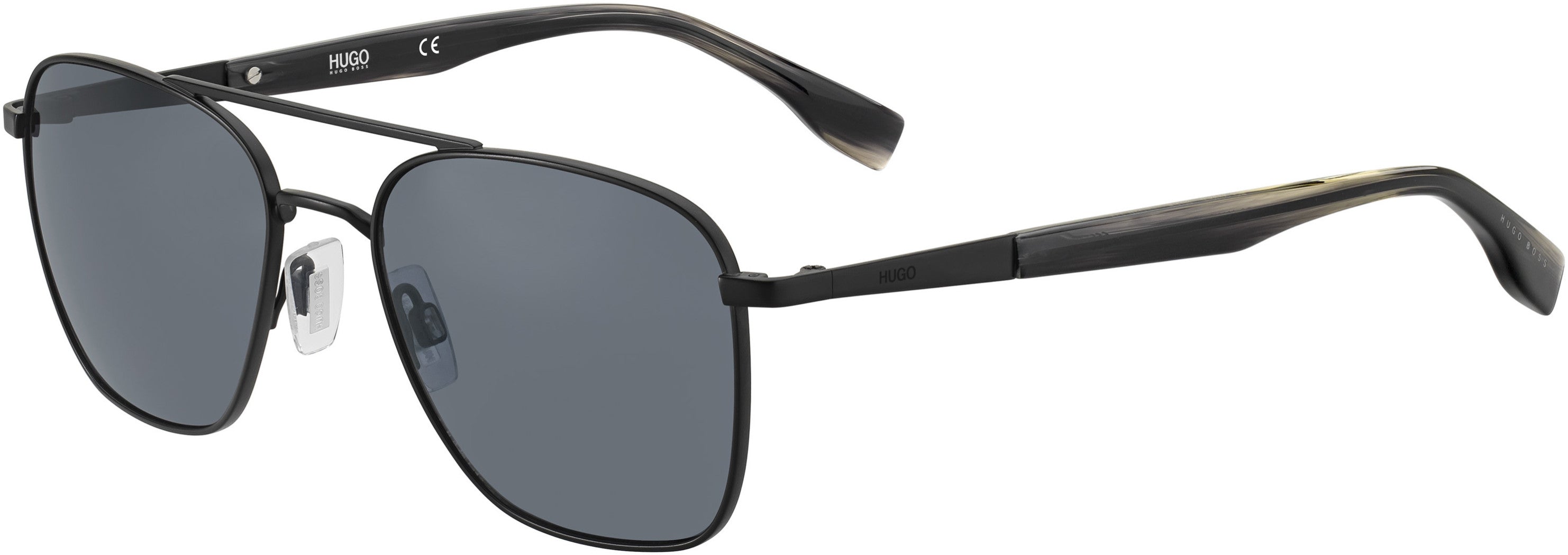 Hugo (hug) Hugo 0330/S Square Sunglasses 0003-0003  Matte Black (IR Gray)