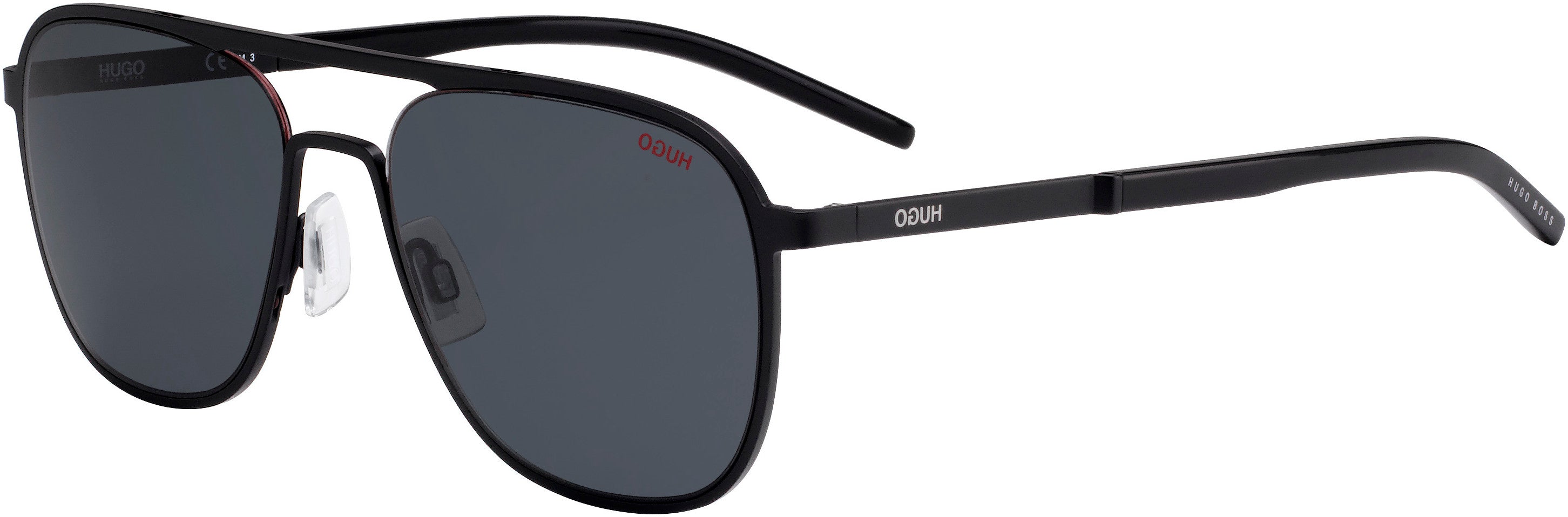 Hugo (hug) Hugo 1001/S Square Sunglasses 0003-0003  Matte Black (IR Gray)