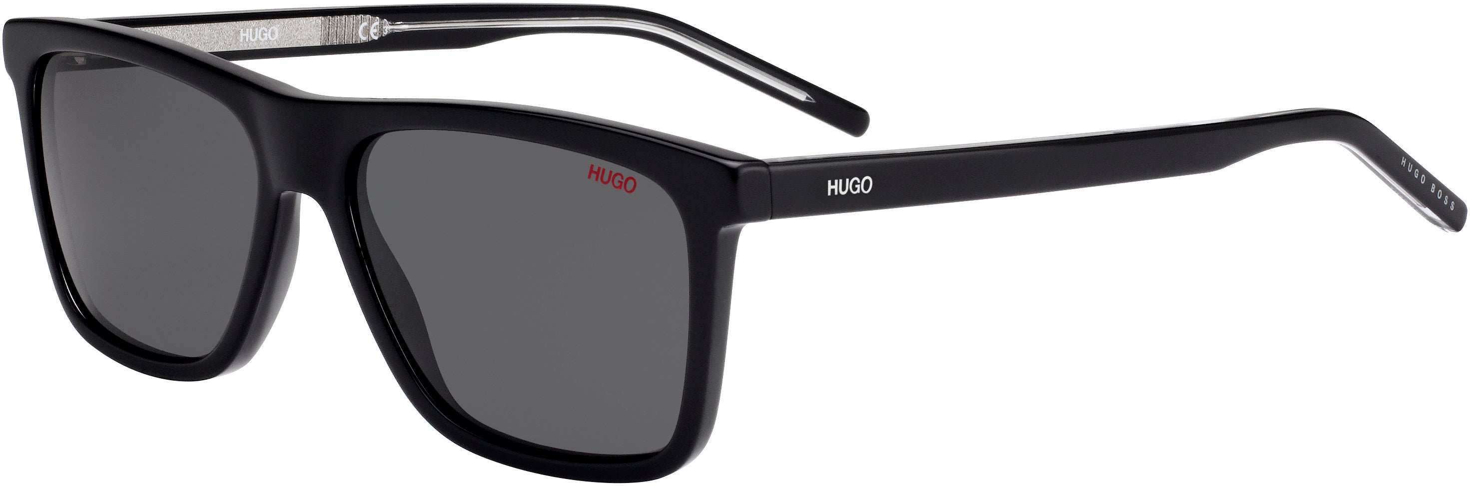 Hugo (hug) Hugo 1003/S Rectangular Sunglasses 07C5-07C5  Black Crystal (IR Gray)