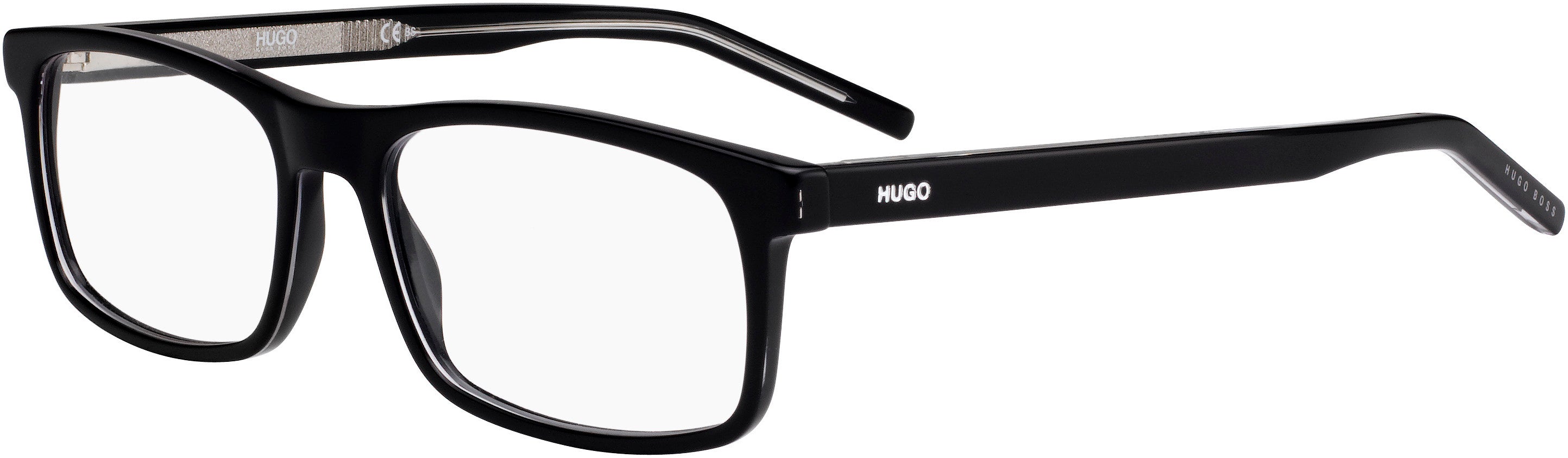 Hugo (hug) Hugo 1004 Rectangular Eyeglasses 07C5-07C5  Black Crystal (00 Demo Lens)