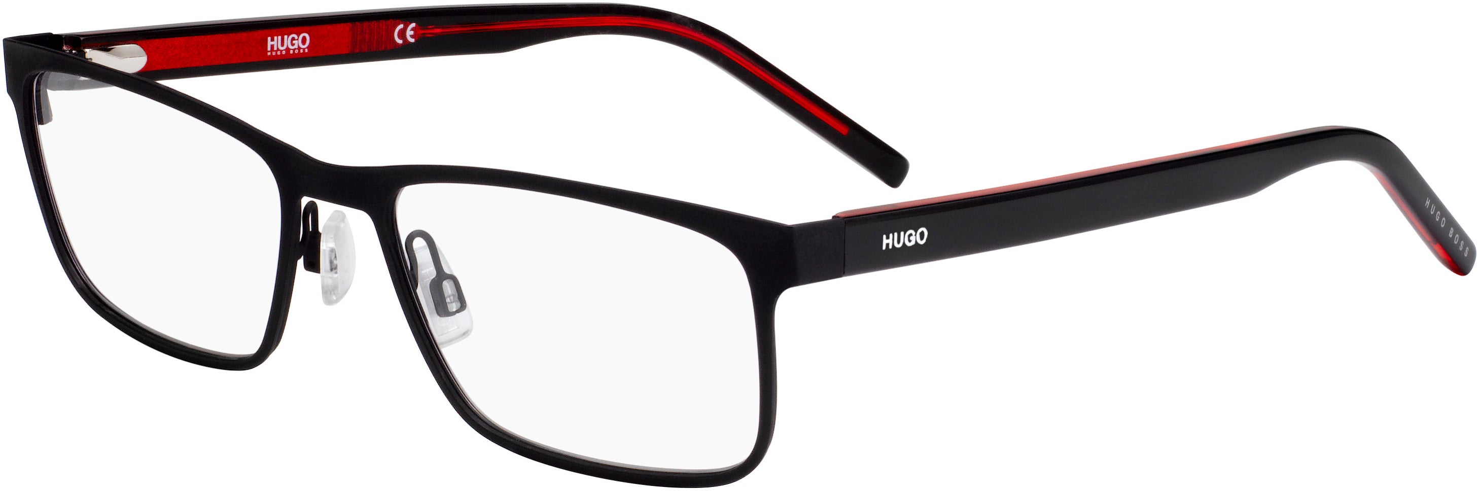 Hugo (hug) Hugo 1005 Rectangular Eyeglasses 0BLX-0BLX  Bkrt Crystal Red (00 Demo Lens)
