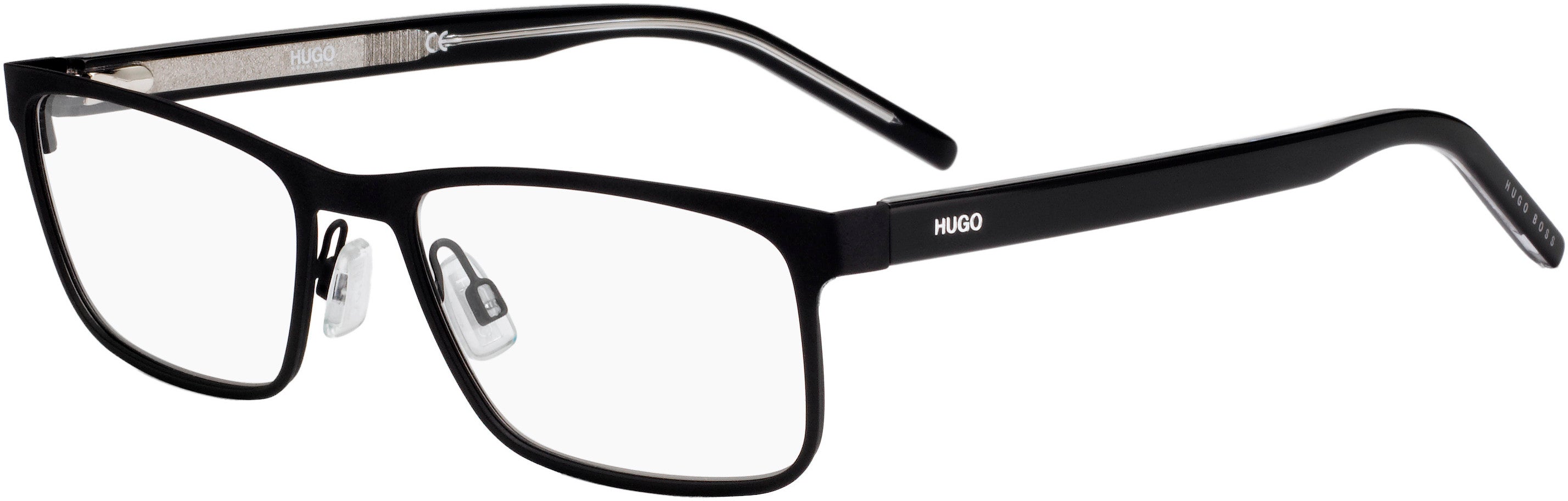 Hugo (hug) Hugo 1005 Rectangular Eyeglasses 0N7I-0N7I  Matte Black Bkcr (00 Demo Lens)