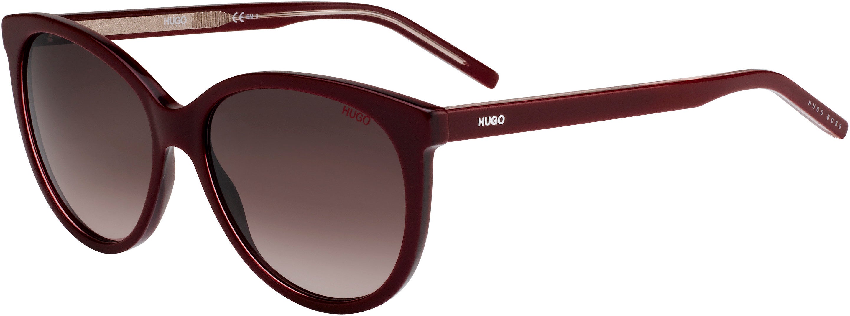 Hugo (hug) Hugo 1006/S Cat Eye/butterfly Sunglasses 00T5-00T5  Burgundy Pink (HA Brown Gradient)
